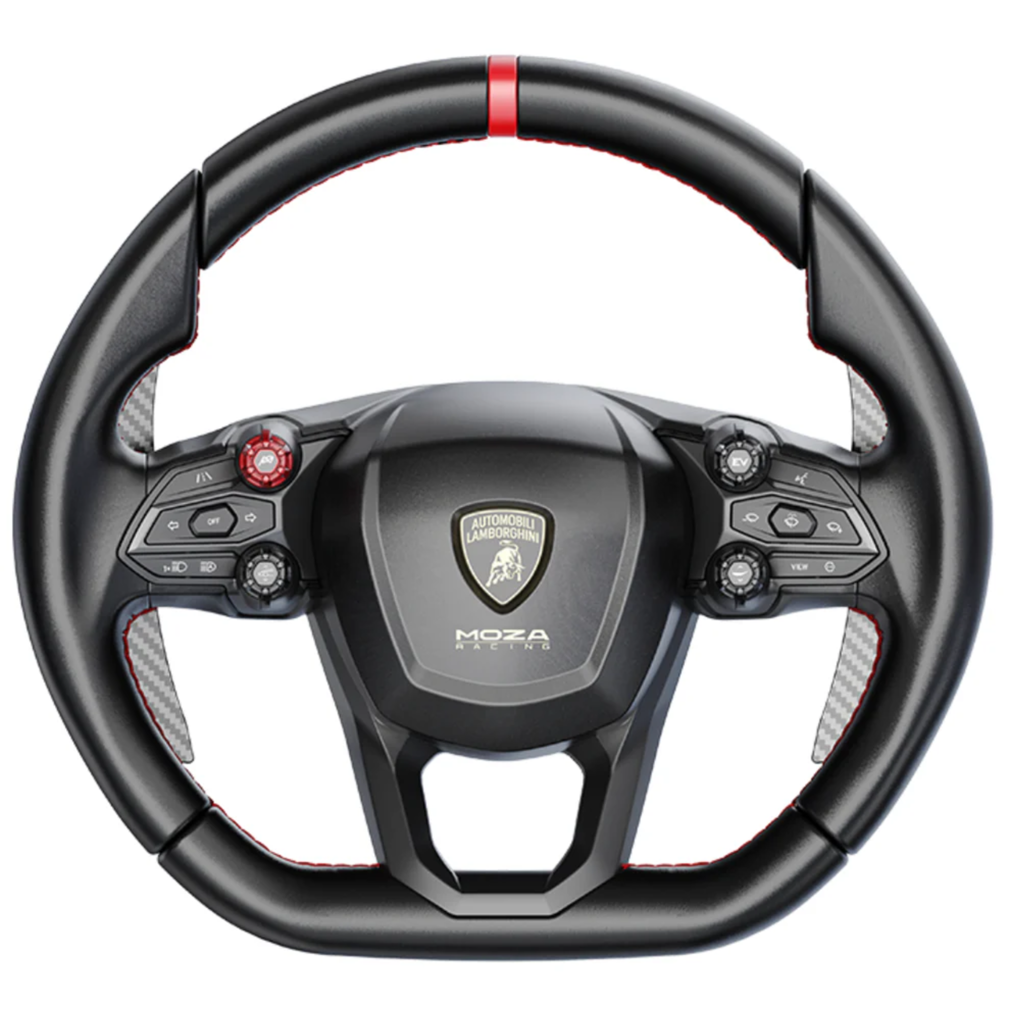 The Moza Racing x Automobili Lamborghini Revuelto Steering Wheel.