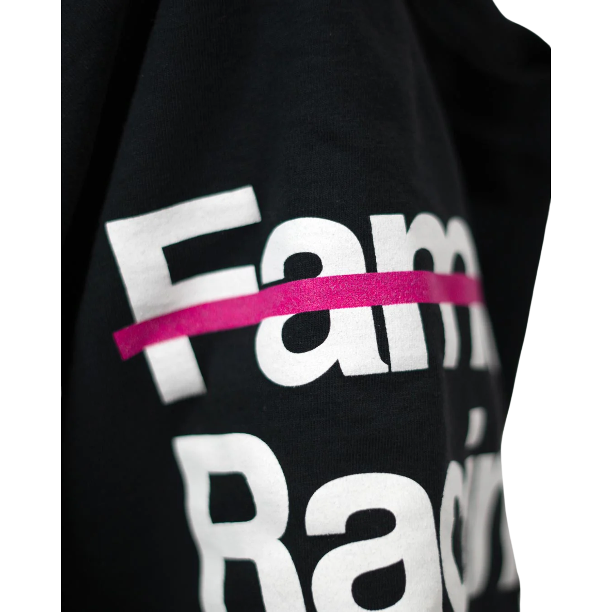 The Not Famous Racing Driver T-Shirt highlighting the quality of the print.