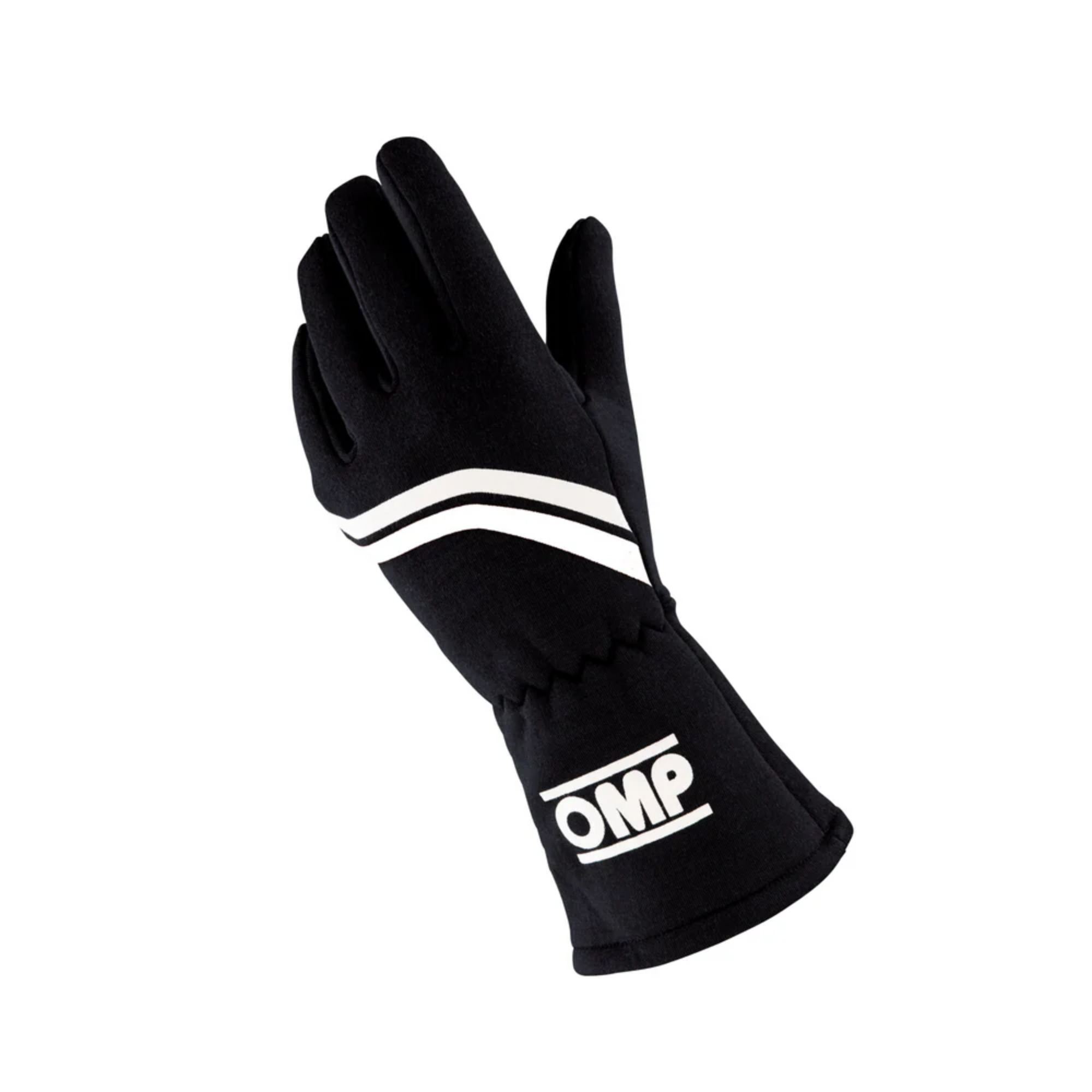 The back of the black OMP Dijon Racing Gloves from OMP.