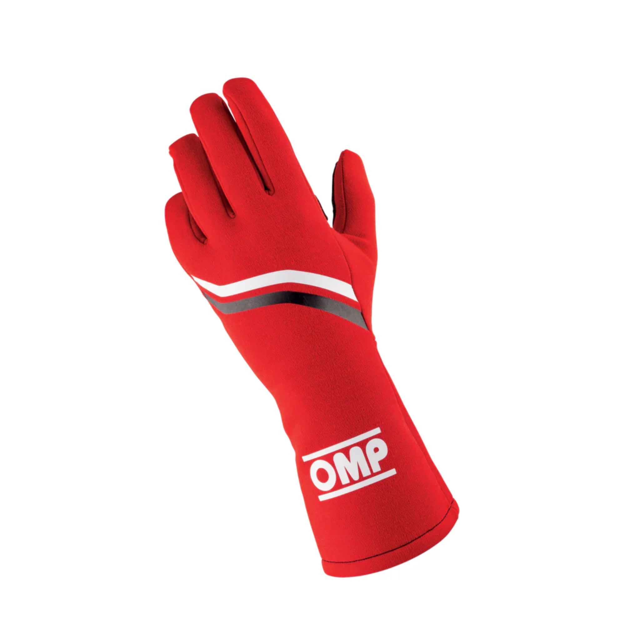 The back of the red OMP Dijon Racing Gloves from OMP.