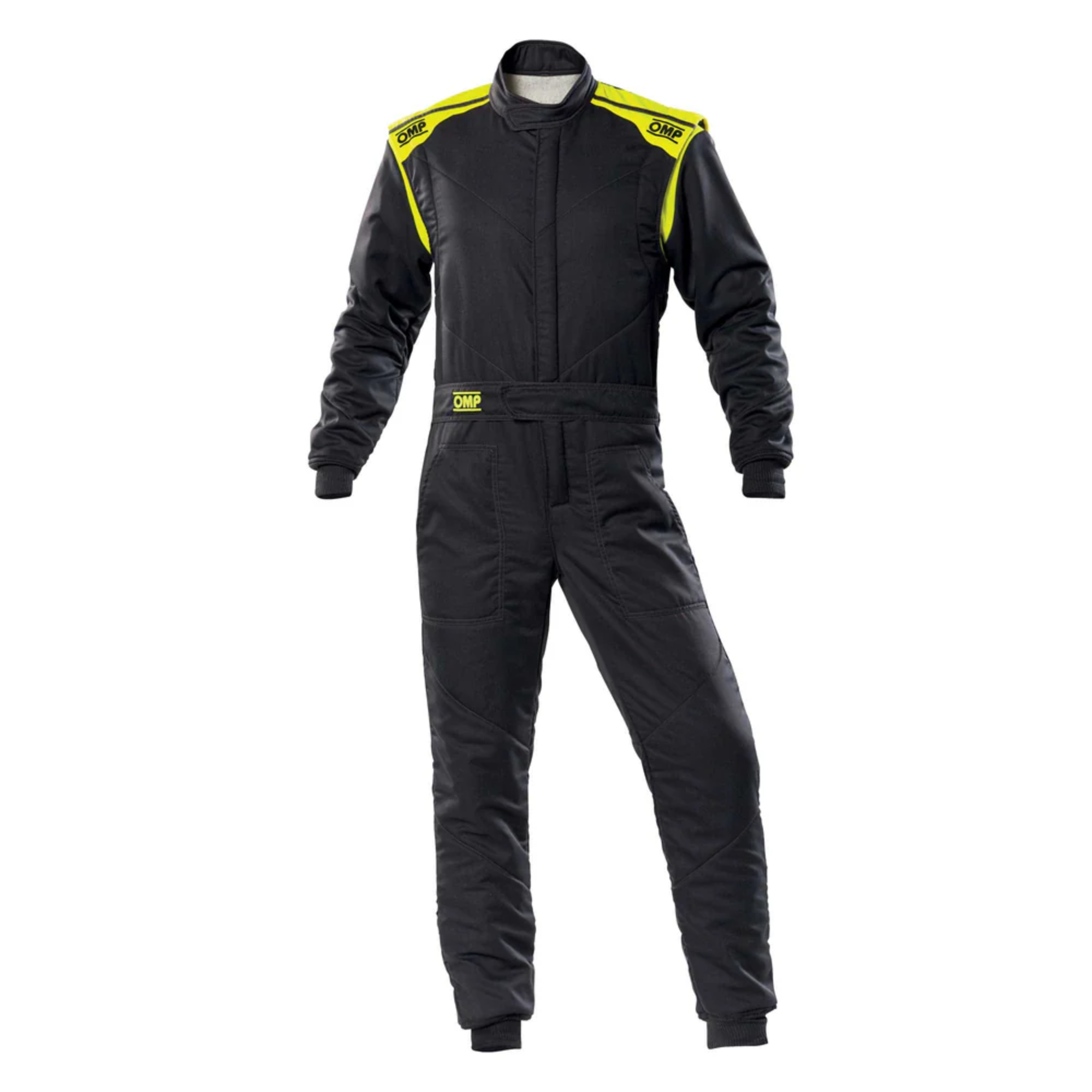 The anthracite and yellow OMP First-S Racing Suit.
