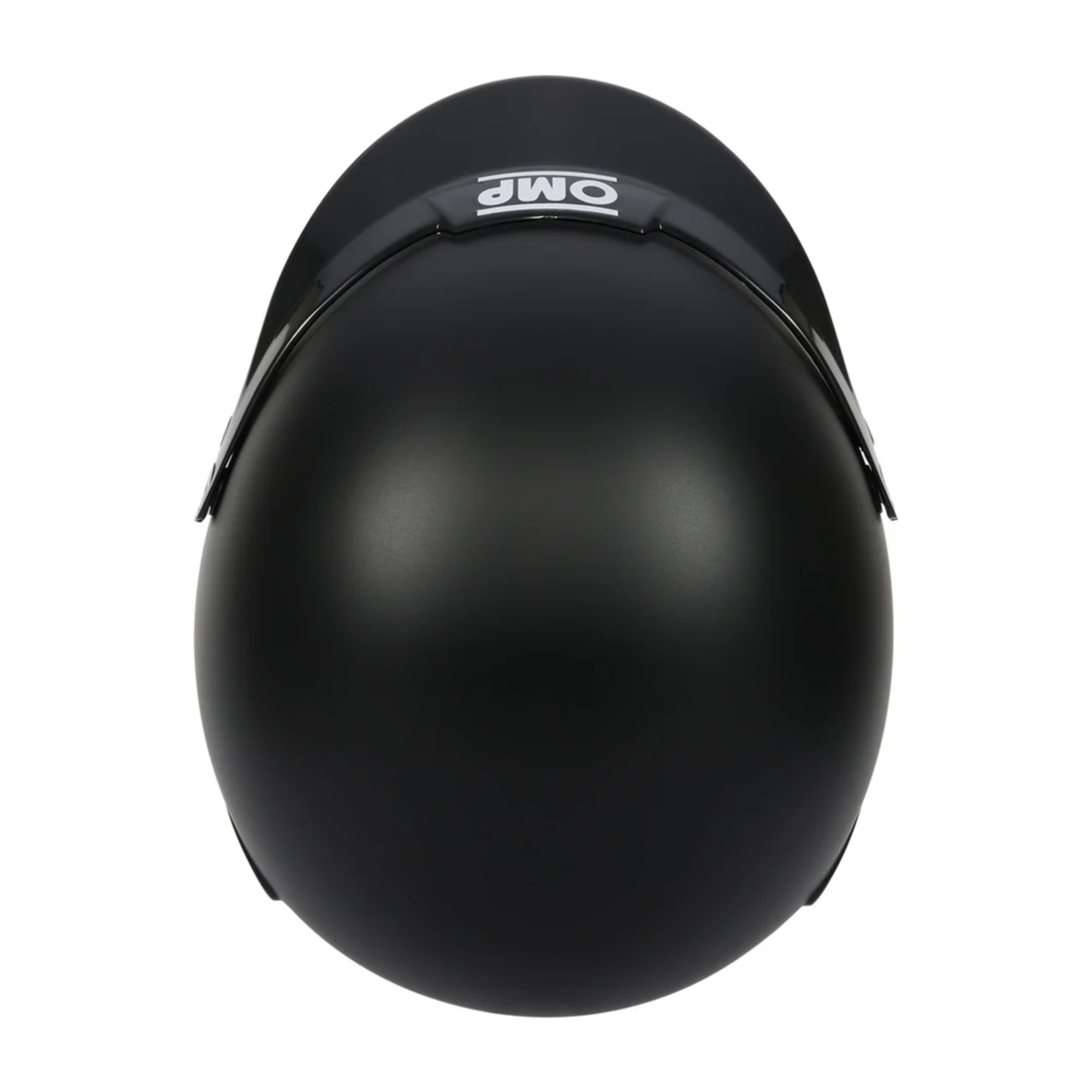 The top of the flat black OMP GP-I Open Face Racing Helmet - SA2025.