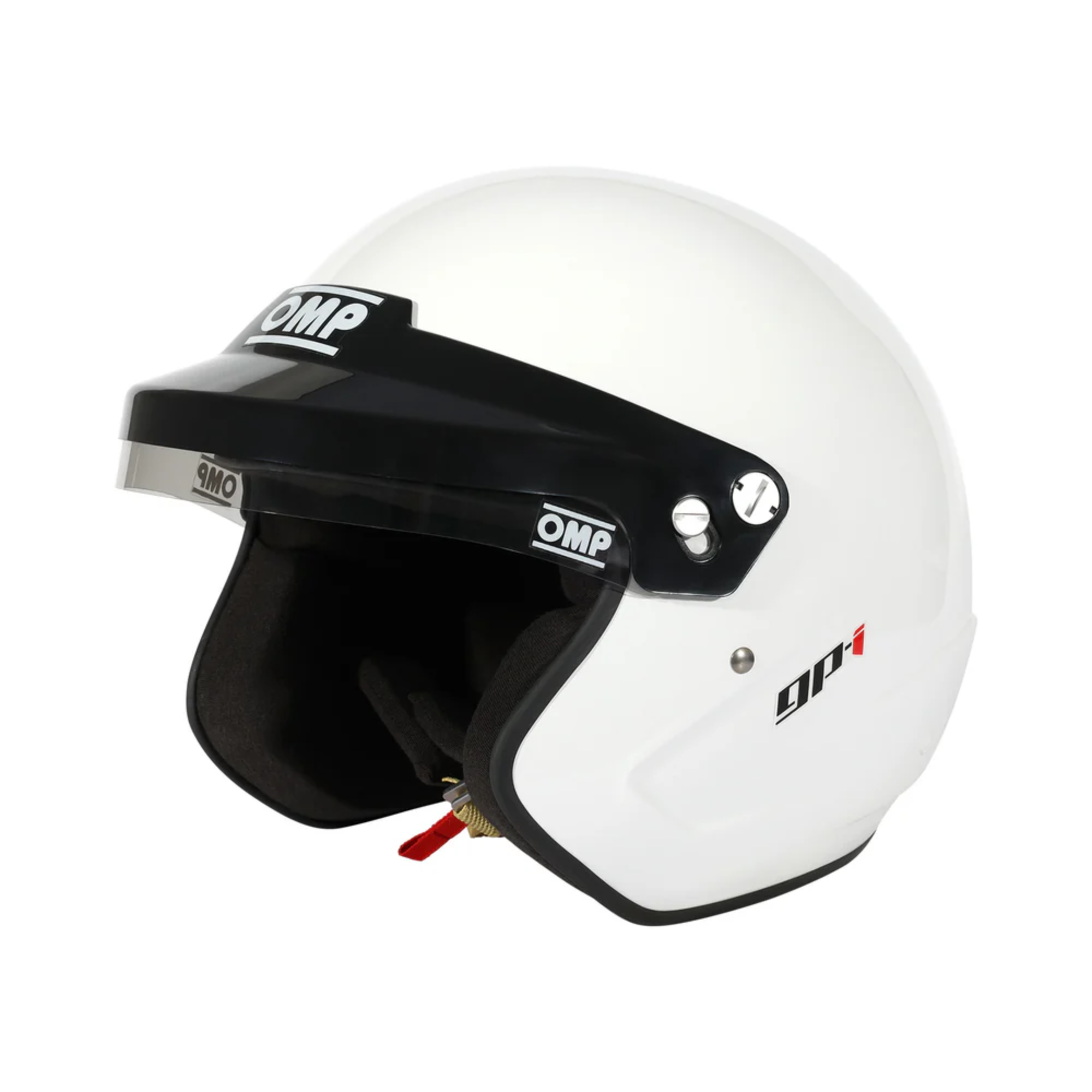 The white OMP GP-I Open Face Racing Helmet - SA2025.