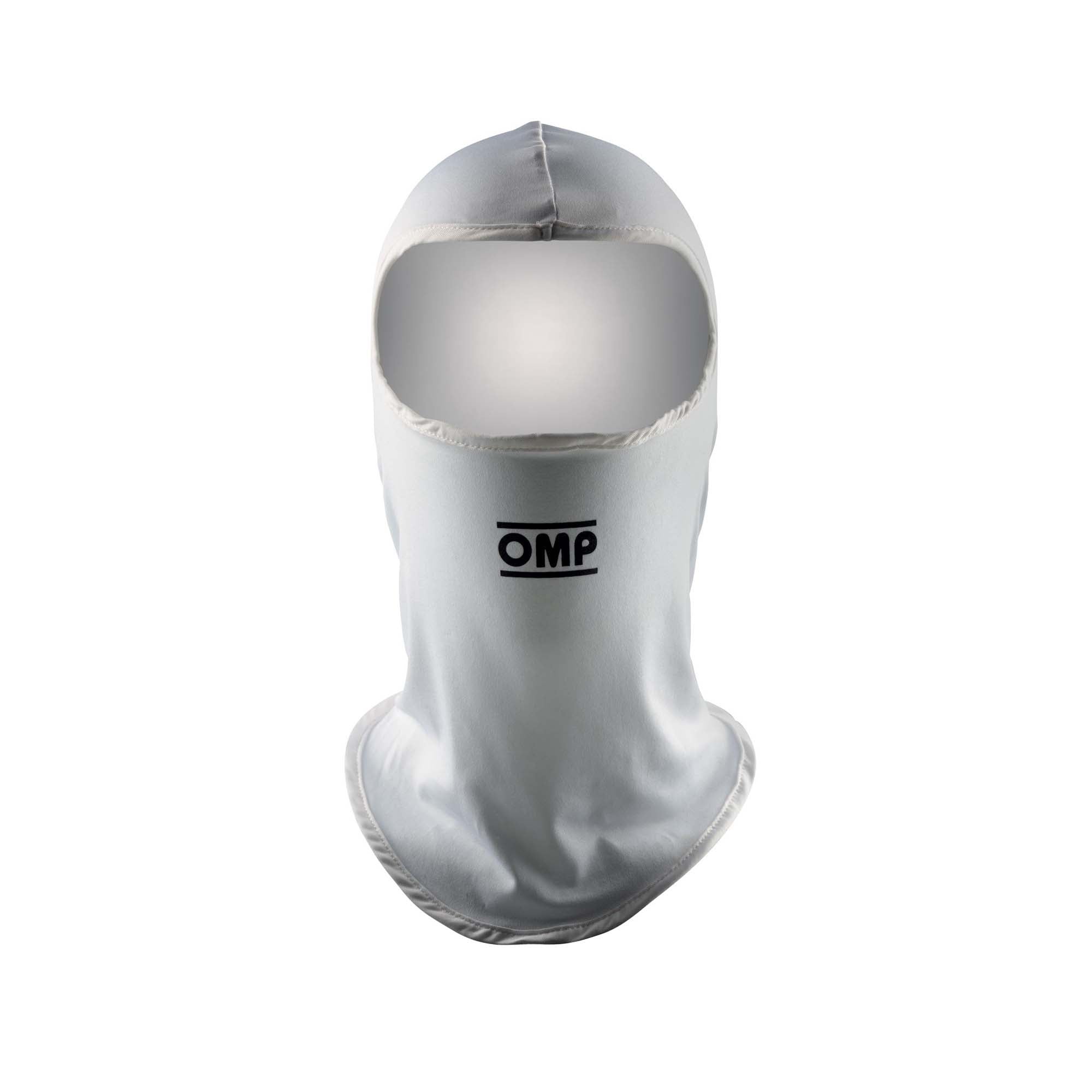 The white OMP Karting Balaclava.
