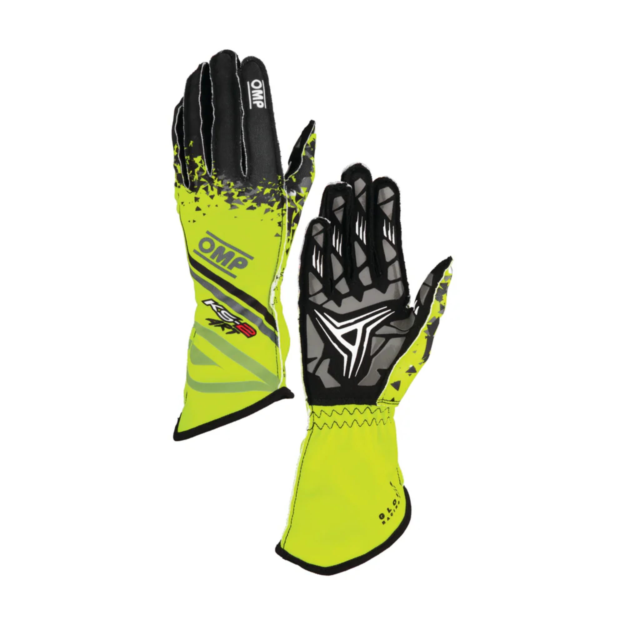 The yellow and black OMP KS-2 Art Karting Gloves.