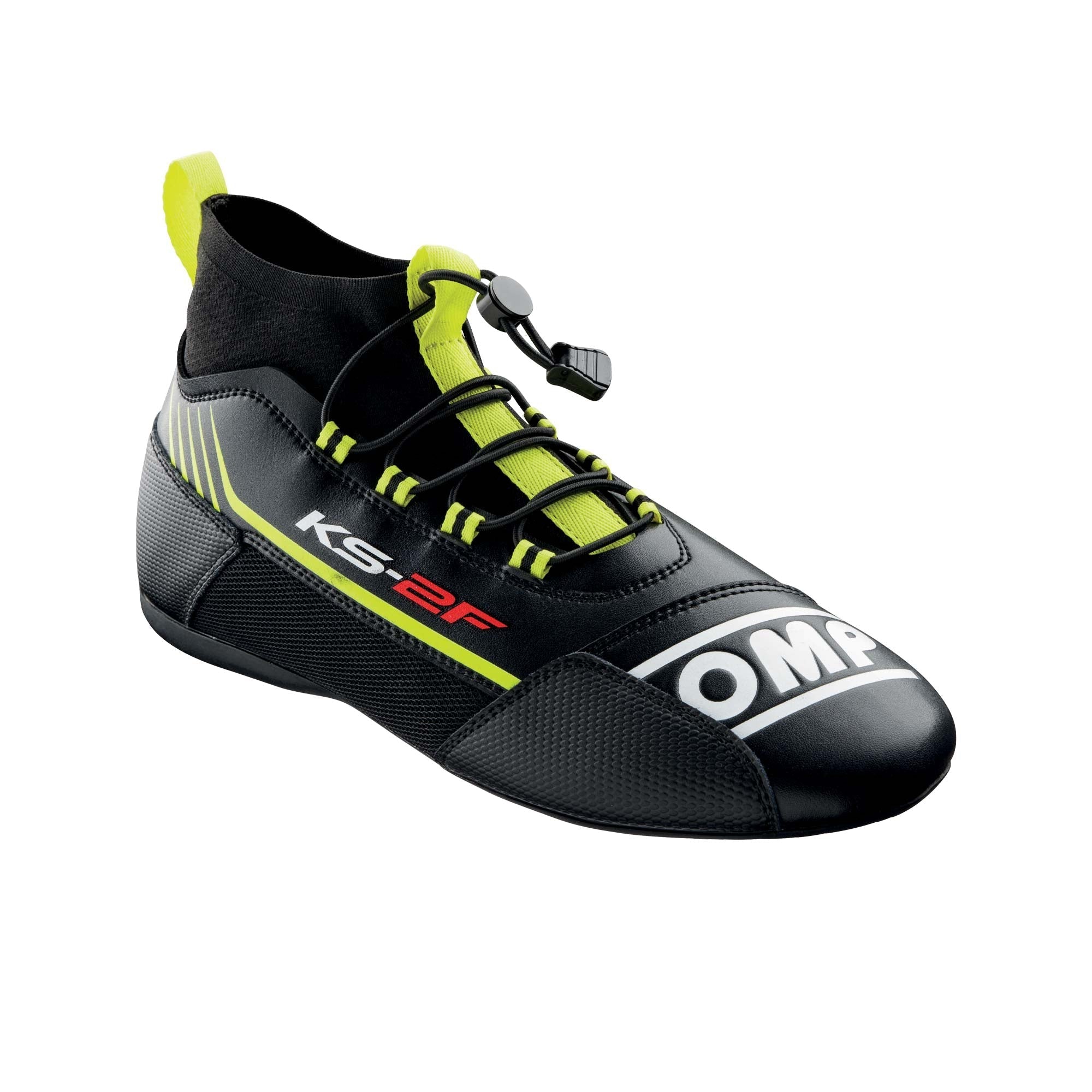 The black and yellow OMP KS-2F Karting Shoes.