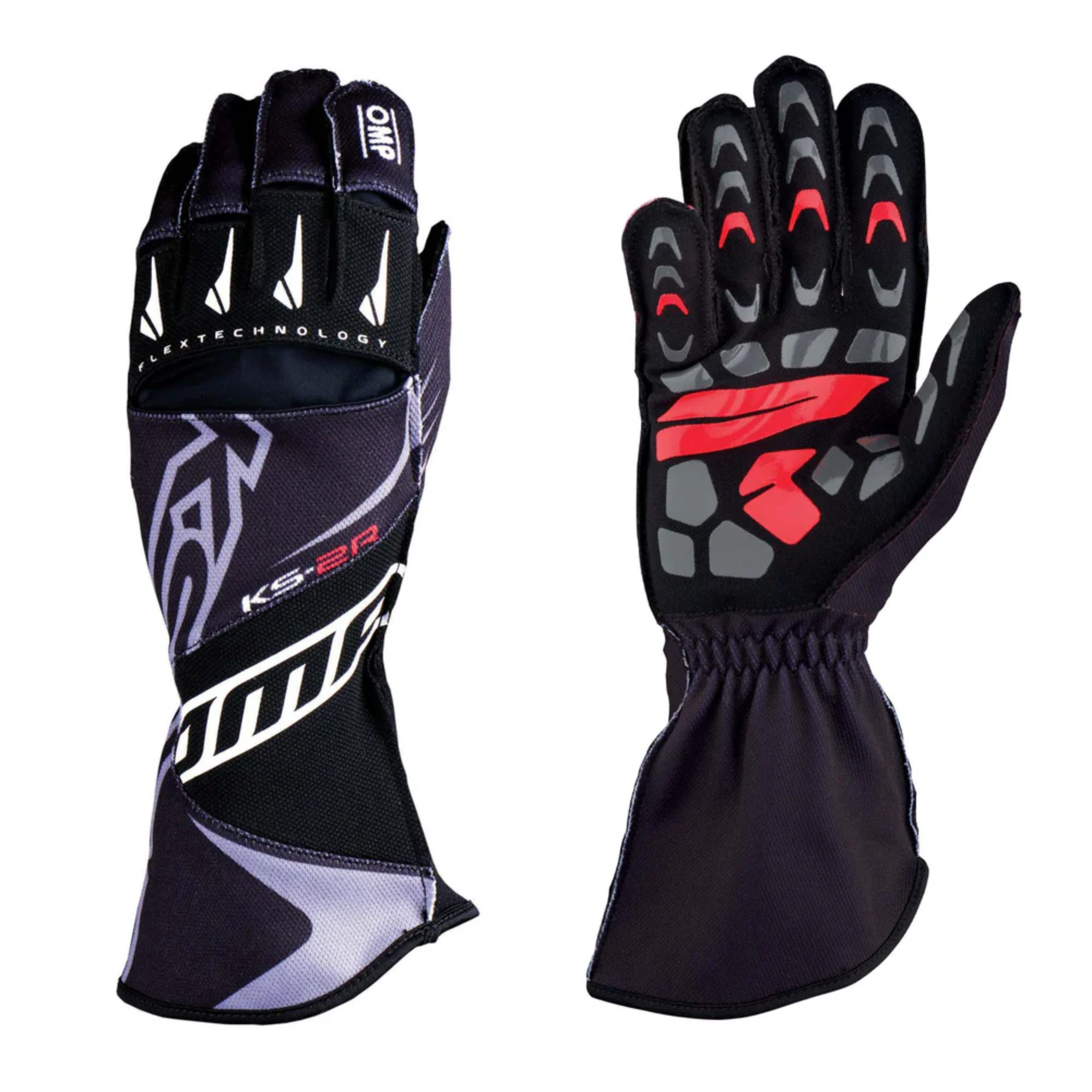 The black OMP KS-2R Karting Gloves.