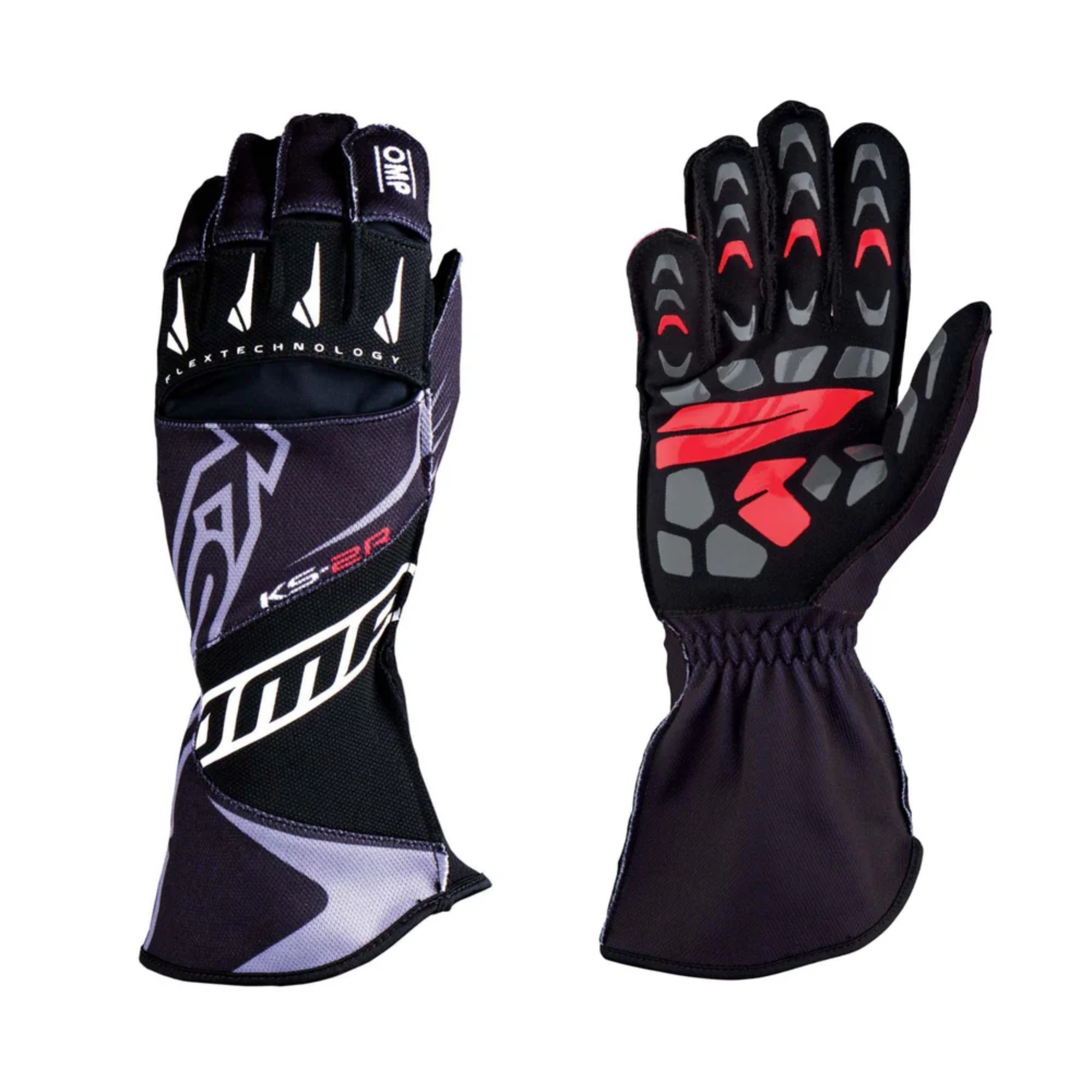The black OMP KS-2R Youth Karting Gloves.