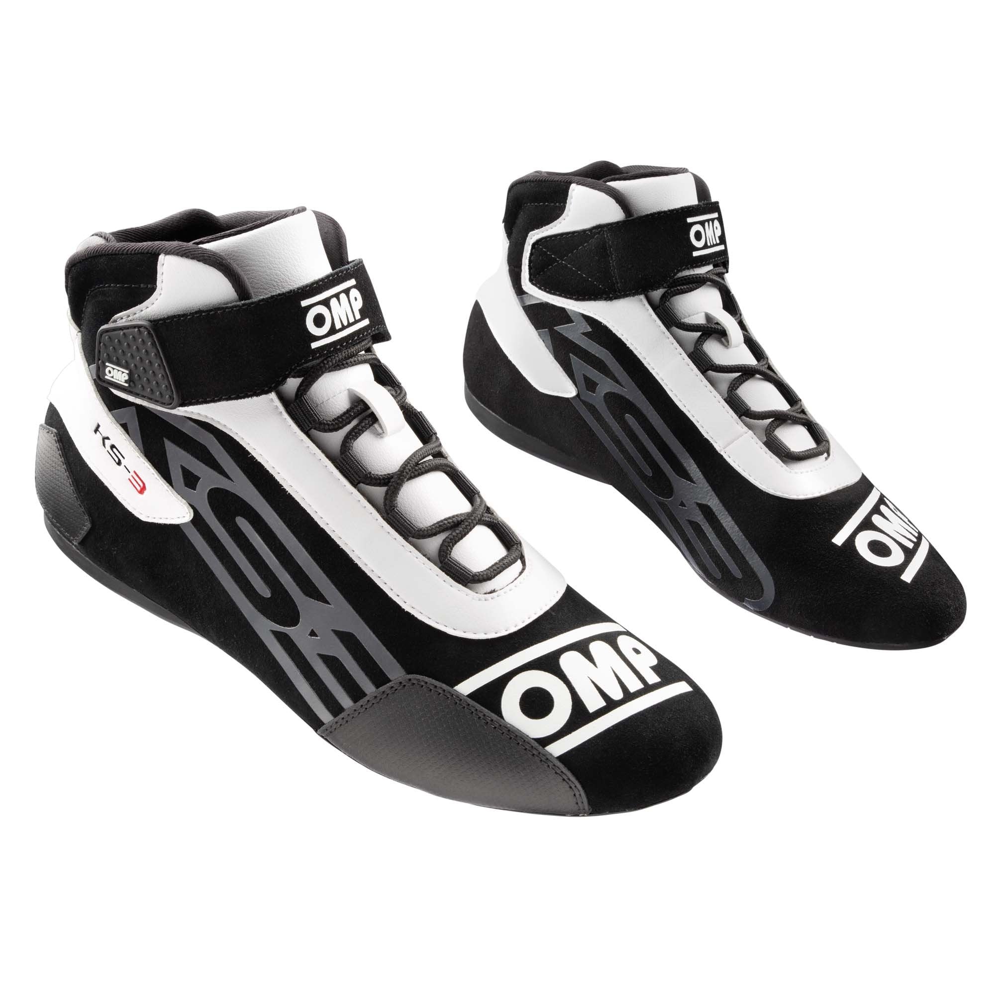 The black and white OMP KS-3 v2 Karting Shoes.