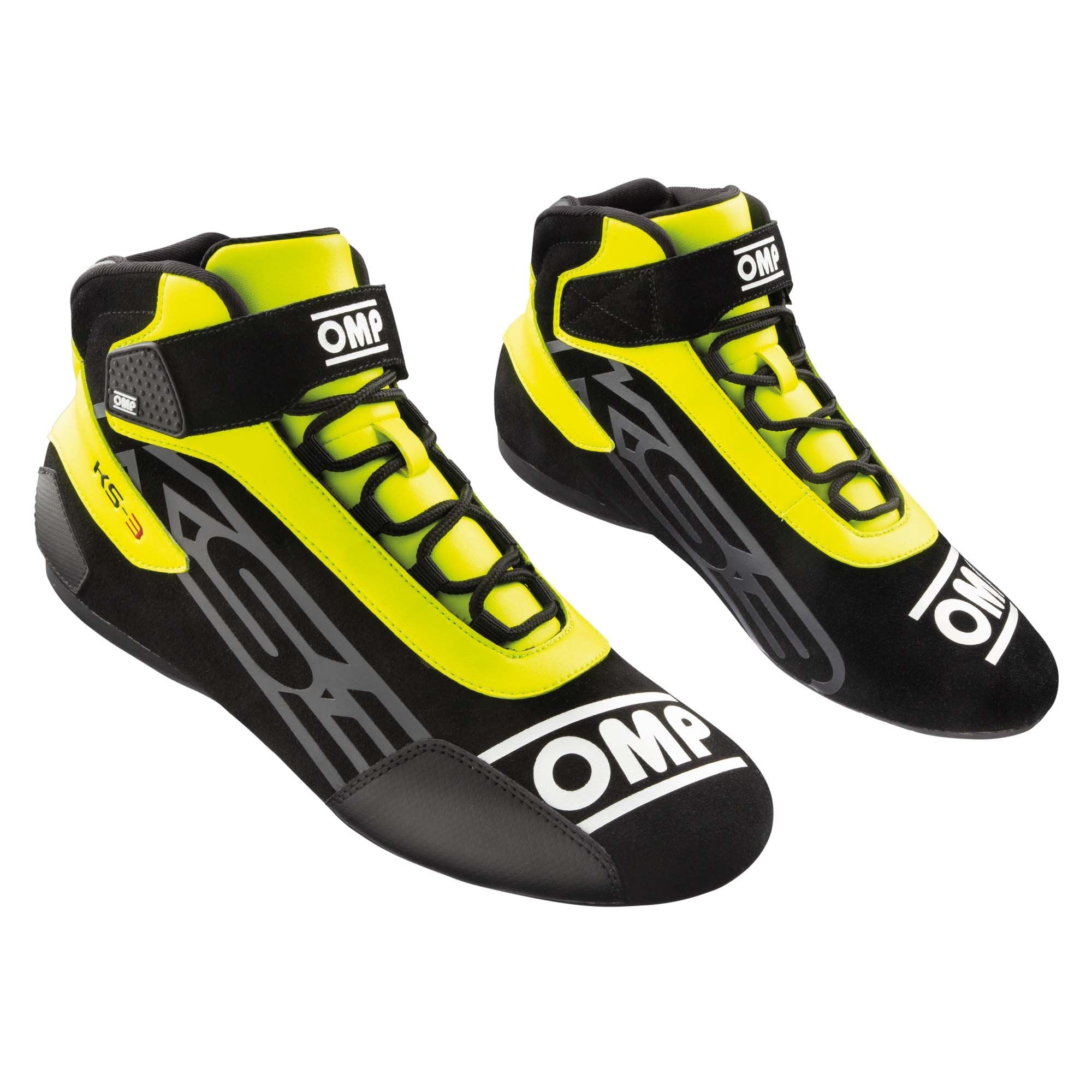 The black and yellow OMP KS-3 v2 Karting Shoes.