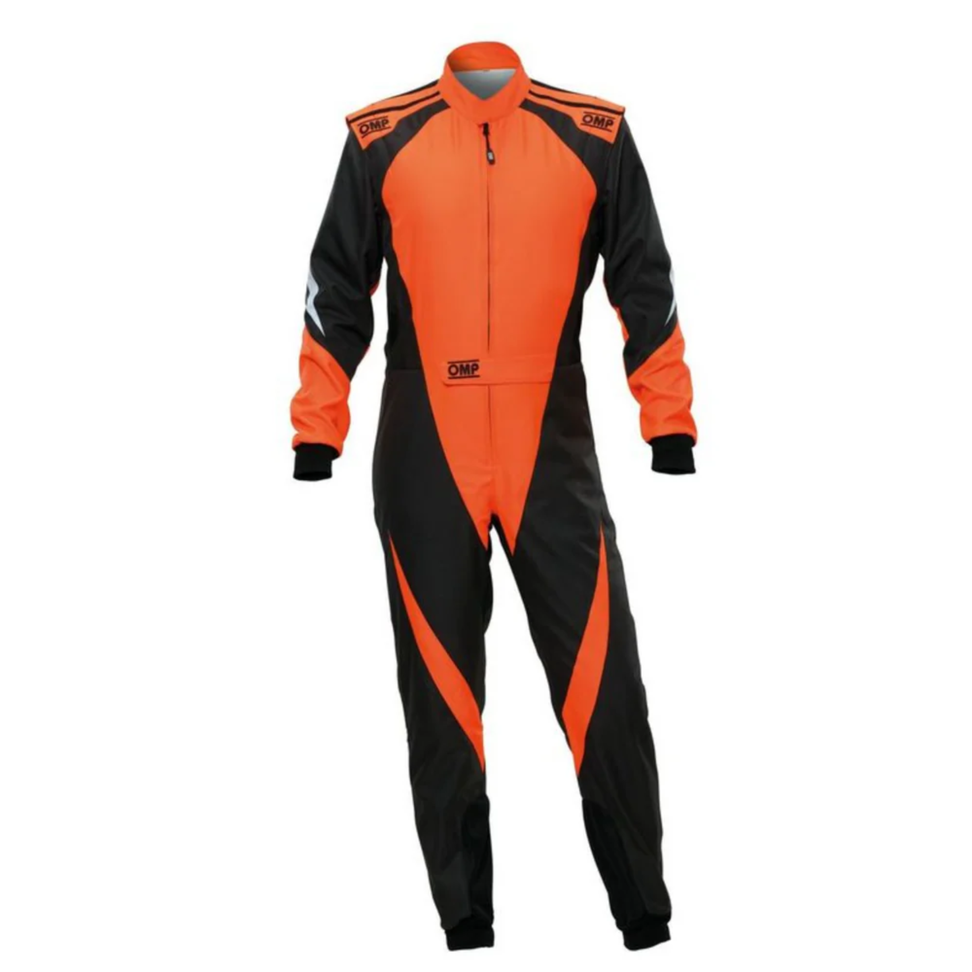 The black and orange OMP KS-3X Kart Racing Suit.