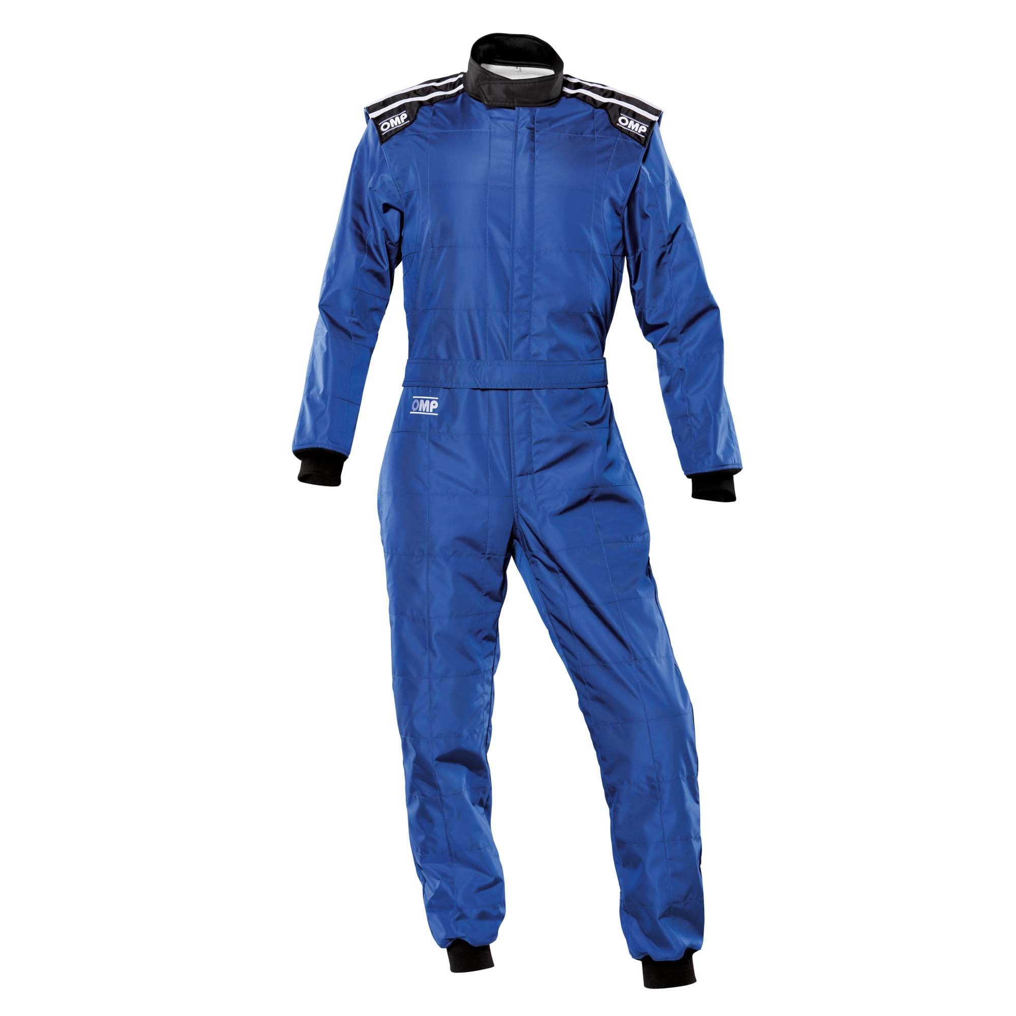 The front of the blue OMP KS-4 Kart Racing Suit.