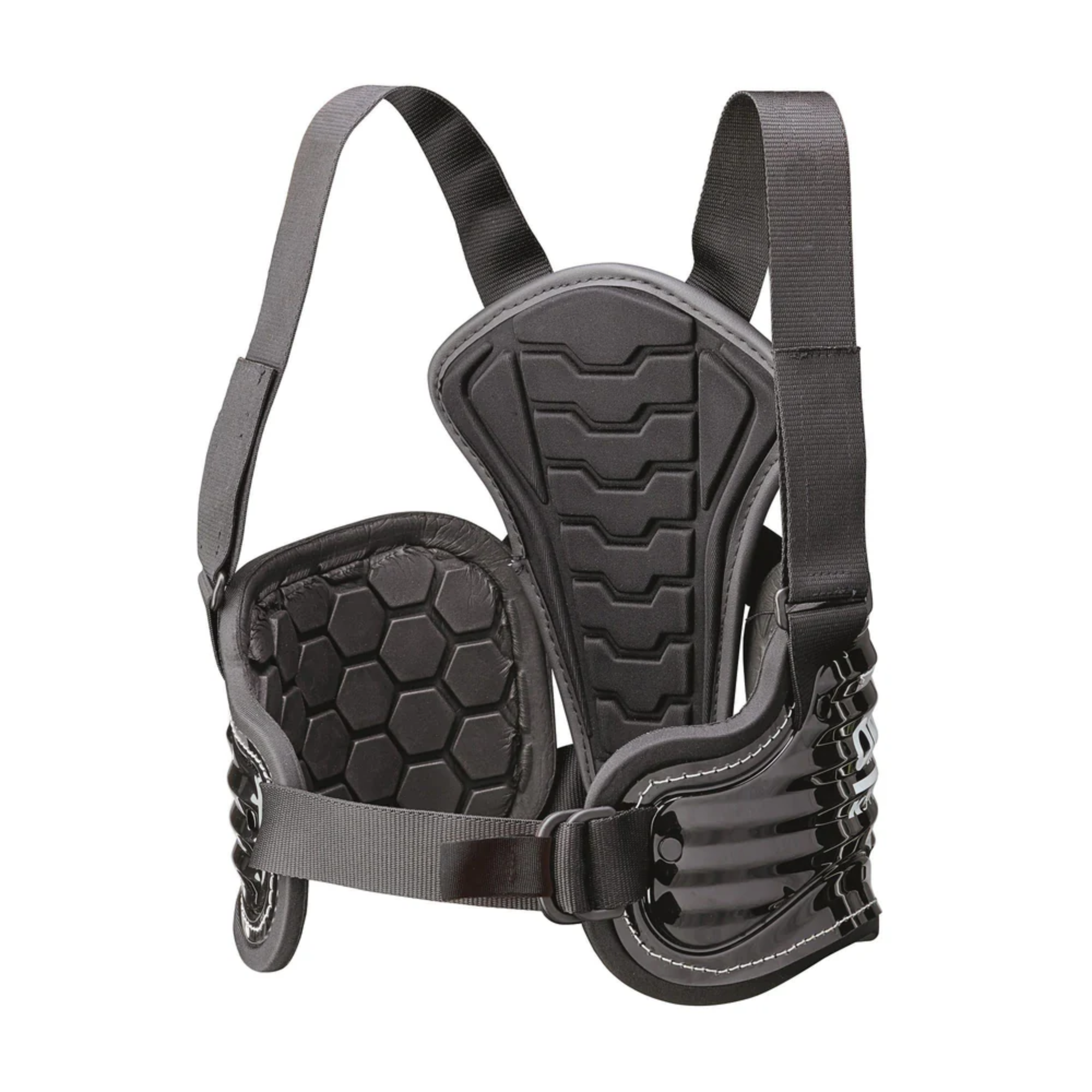 The front of the black OMP KS Body Protection Vest.