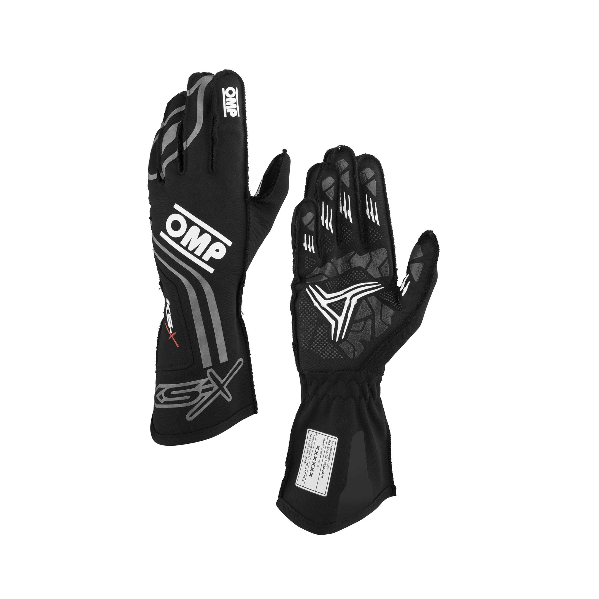 The black OMP KS-X Youth Karting Gloves.