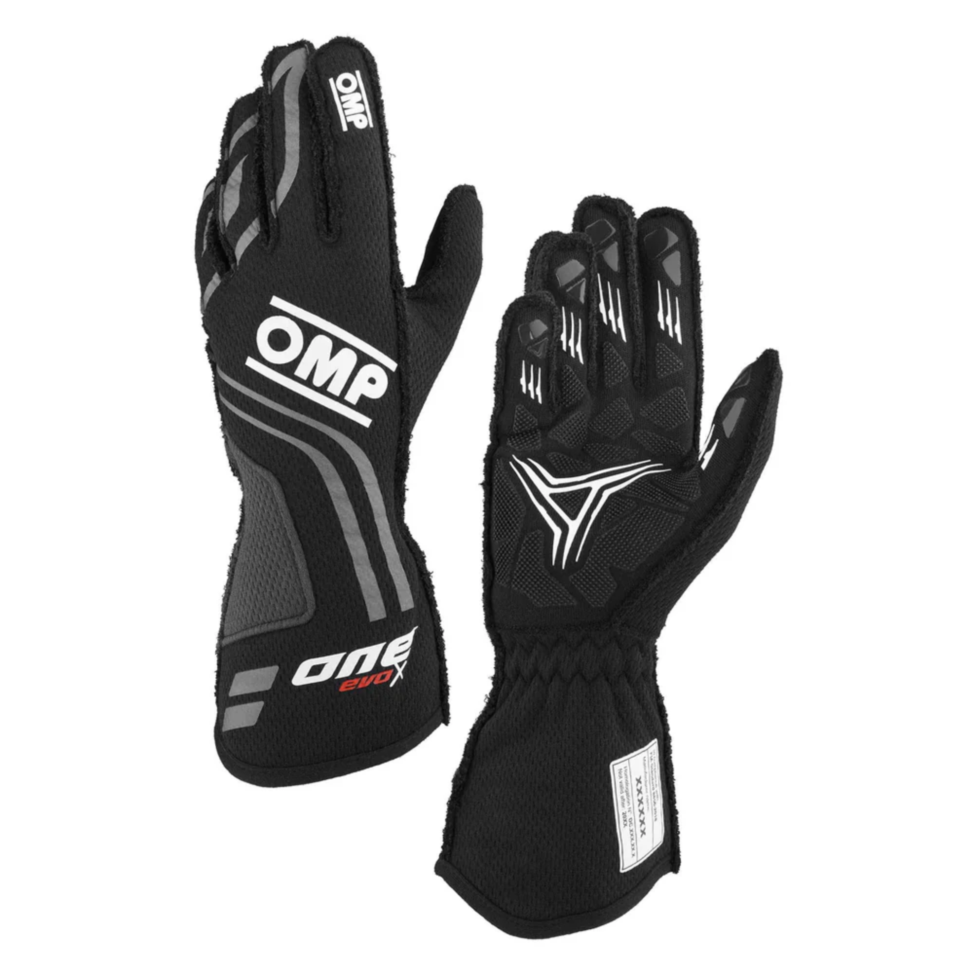 The black OMP One Evo X Racing Gloves.