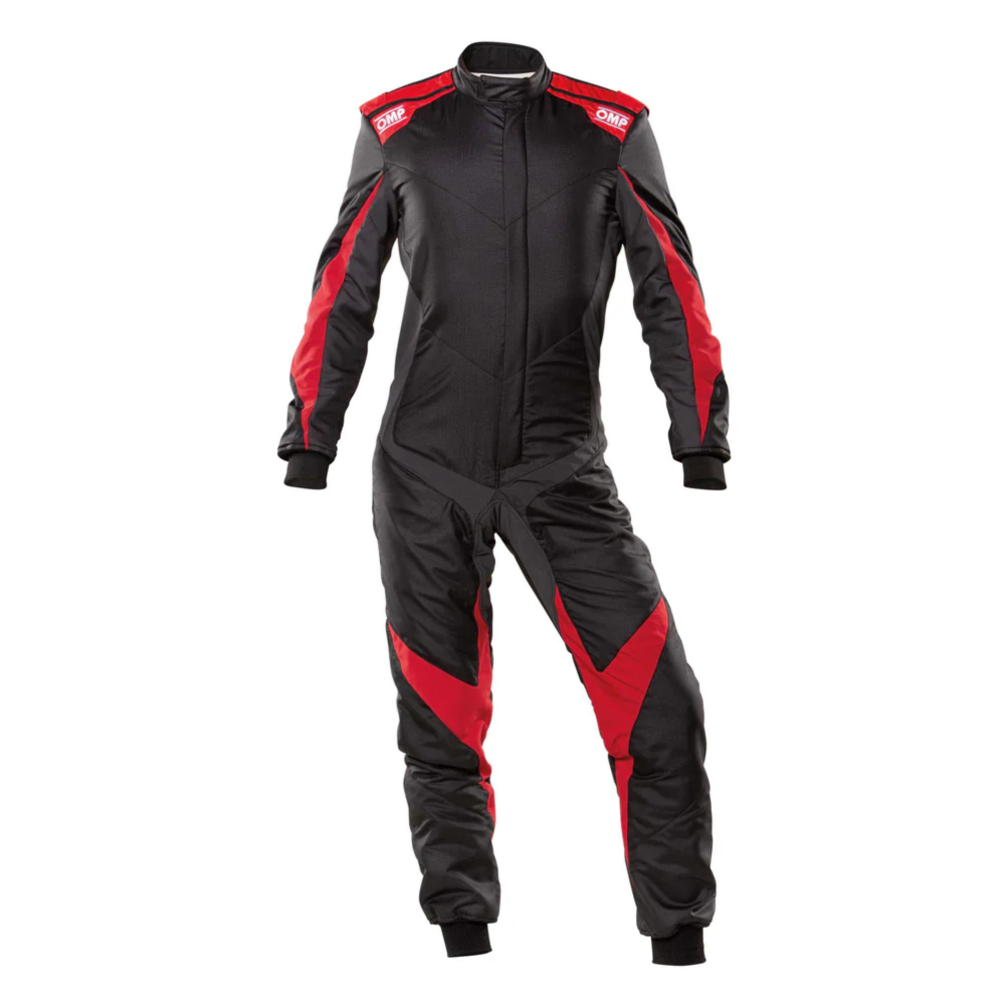 The black and red OMP One Evo X Racing Suit.