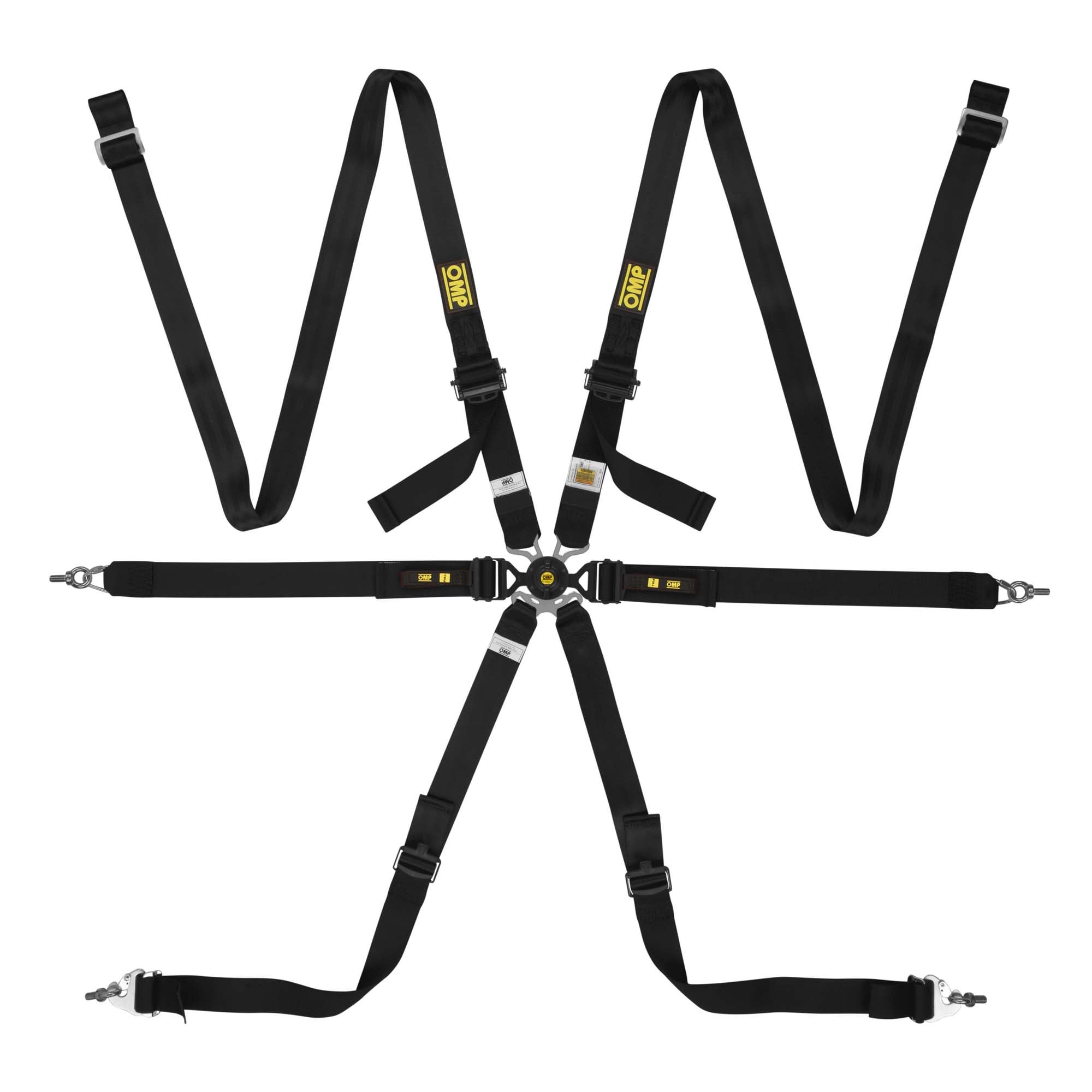 The black OMP One Versa Endurance Racing Harness.