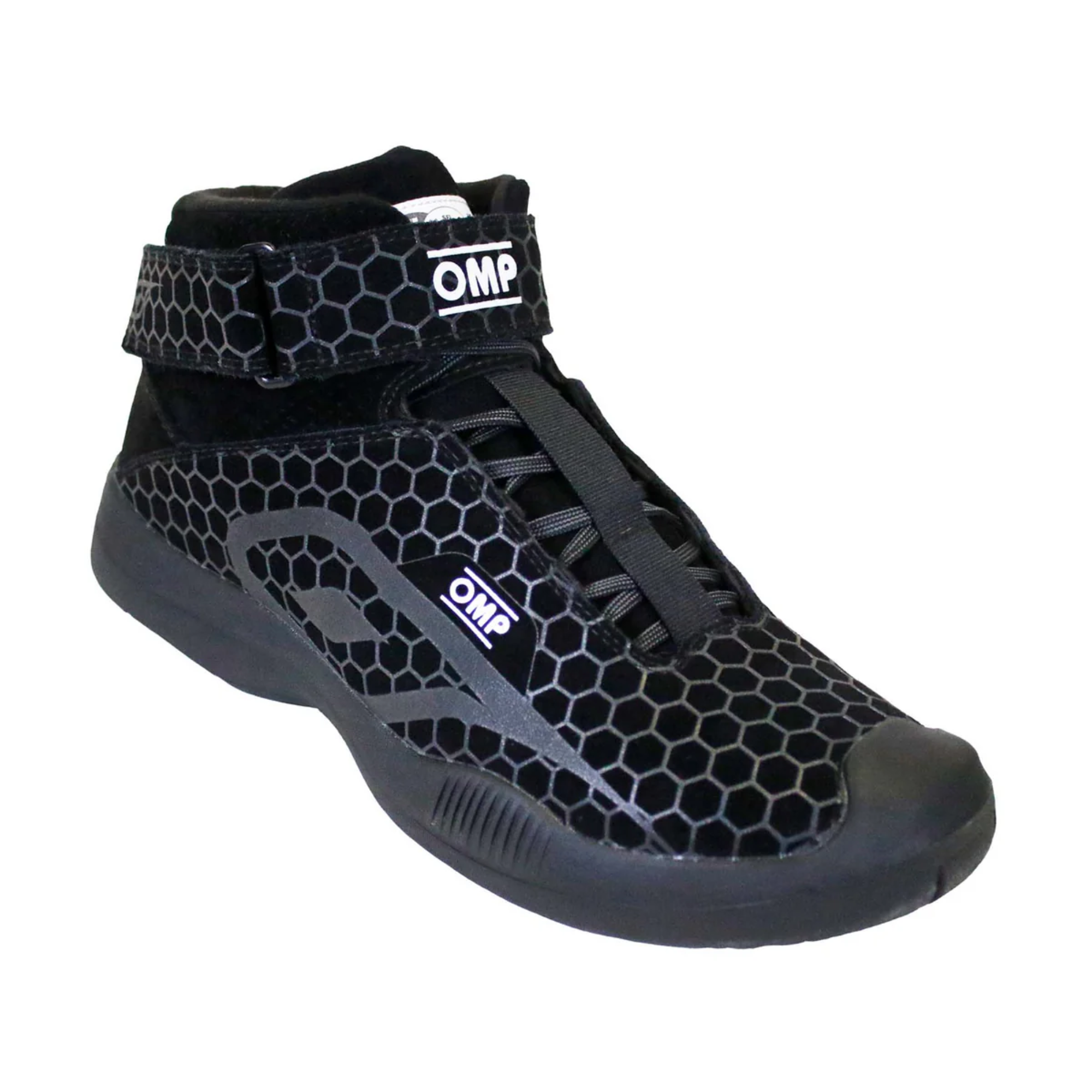 The black high top OMP Pit Crew Shoes - SFI 3.3/5.