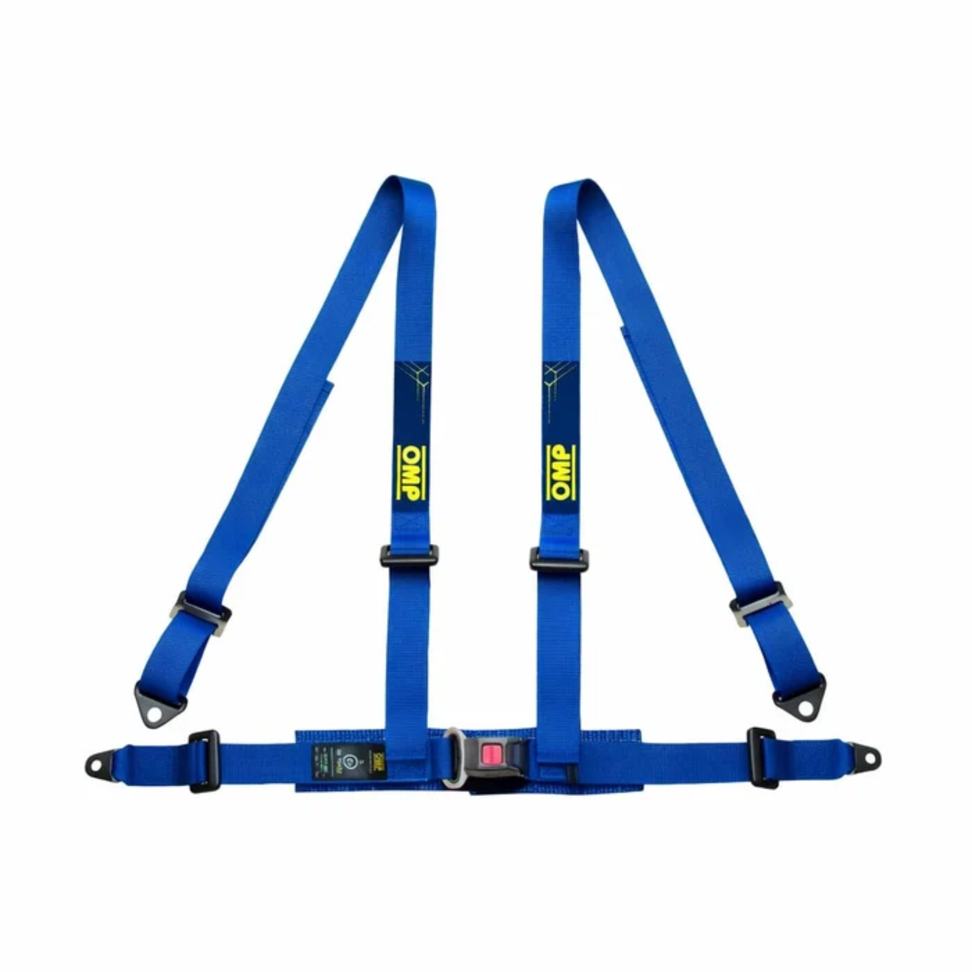 The blue OMP Road 4 ECE 4-Point Street Harness.