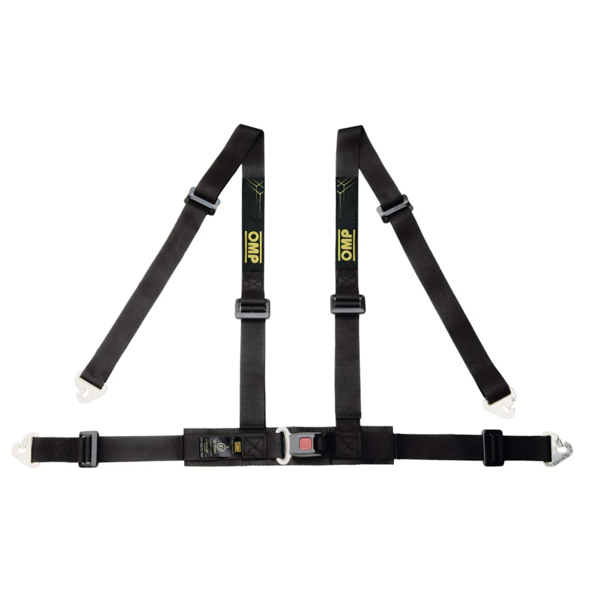 The black OMP Road 4M ECE 4-Point Street Harness.
