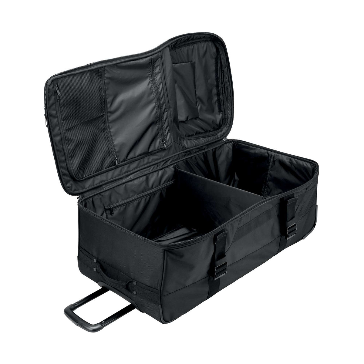 The medium OMP Trolley Bag open, showing the internal storage.