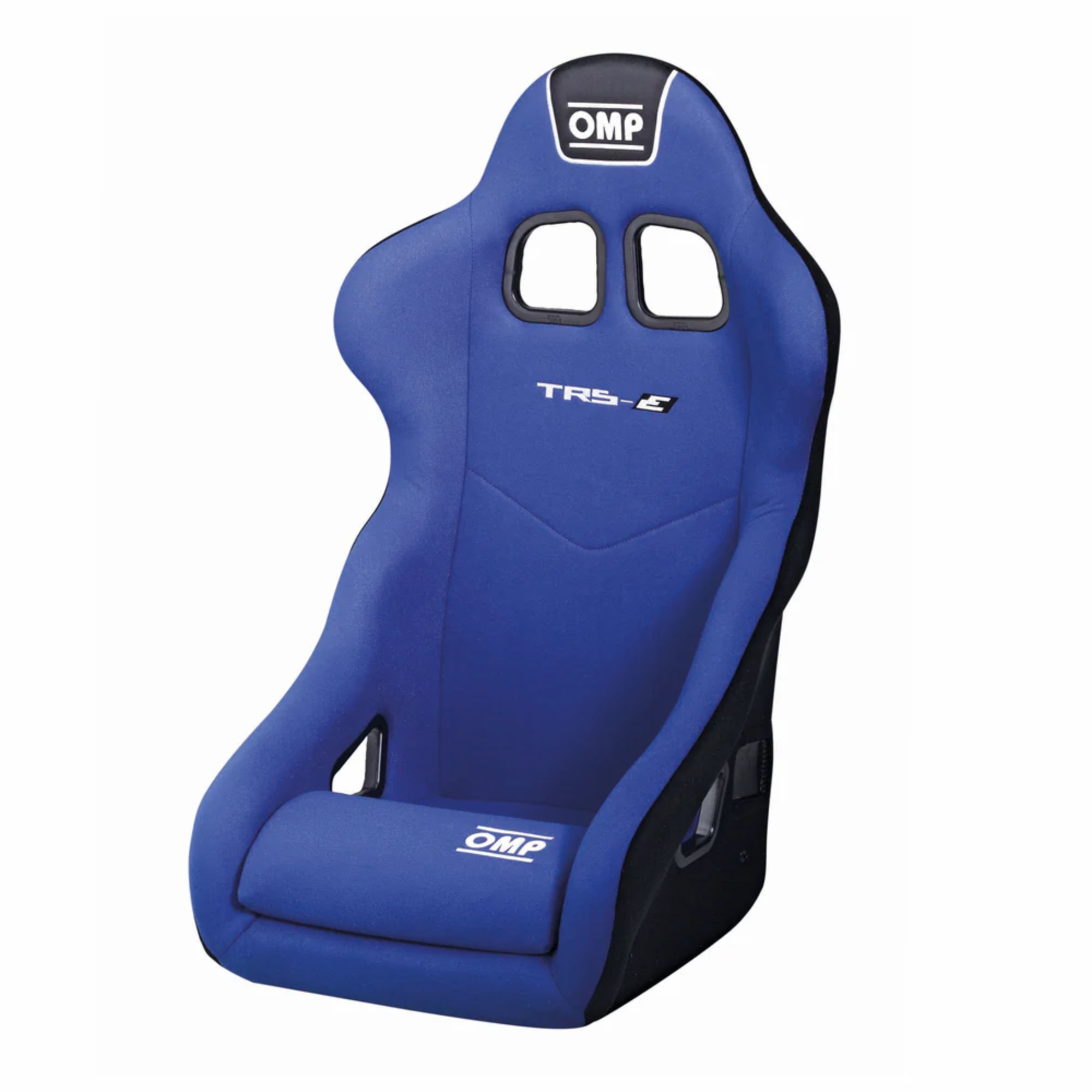 The blue OMP TRS-E Racing Seat.