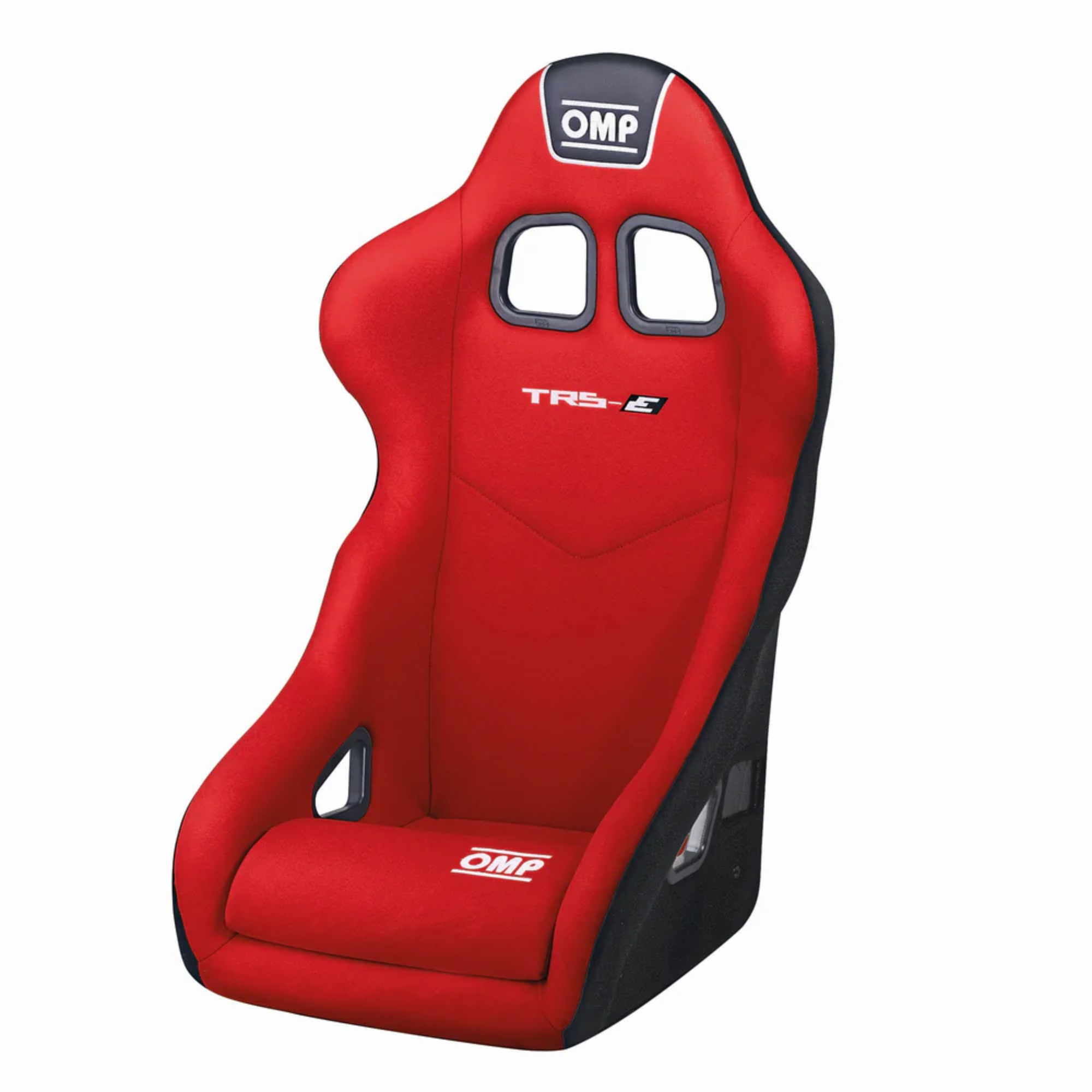 The red OMP TRS-E Racing Seat.