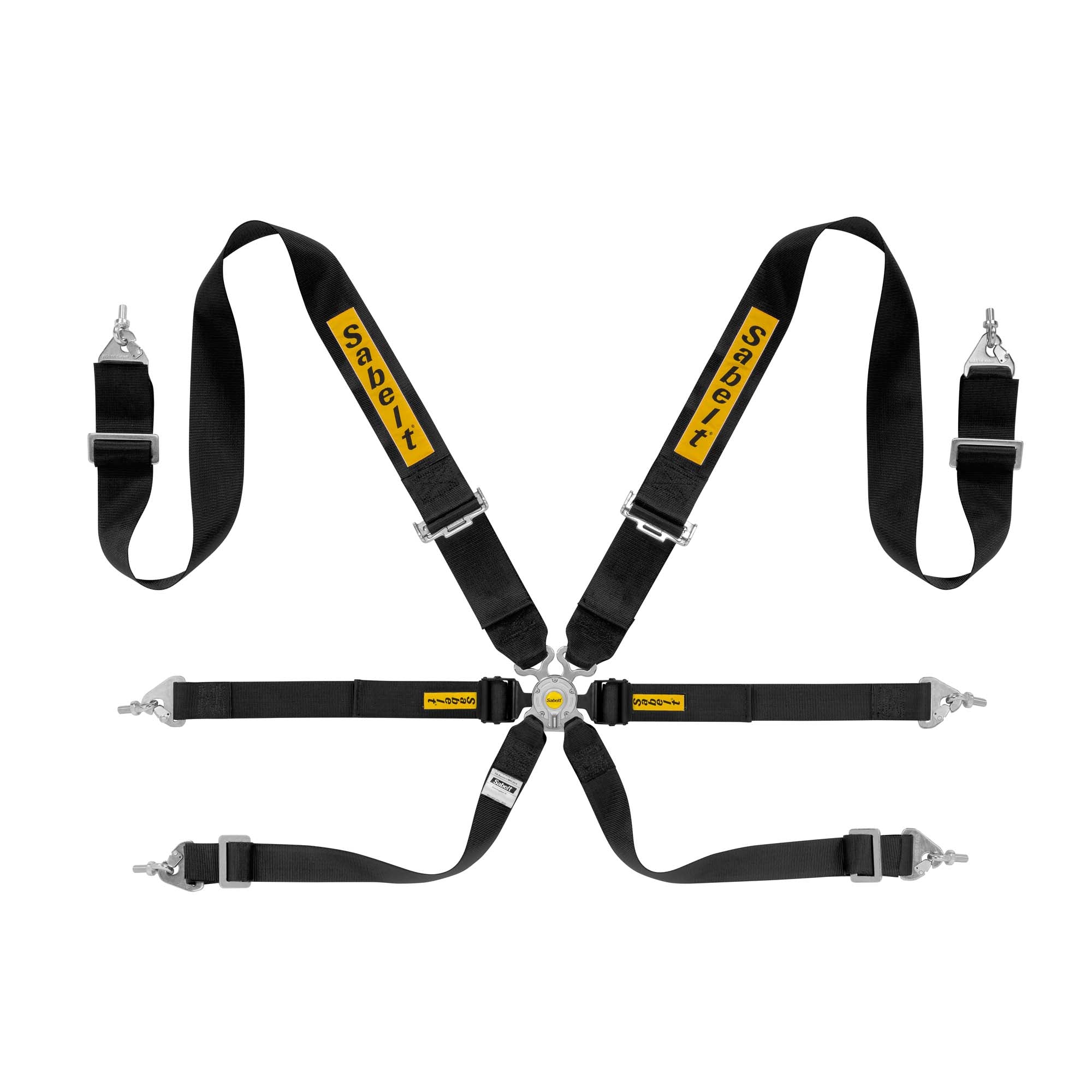 The black Sabelt Enduro Steel 3/2" FIA Racing Harness.