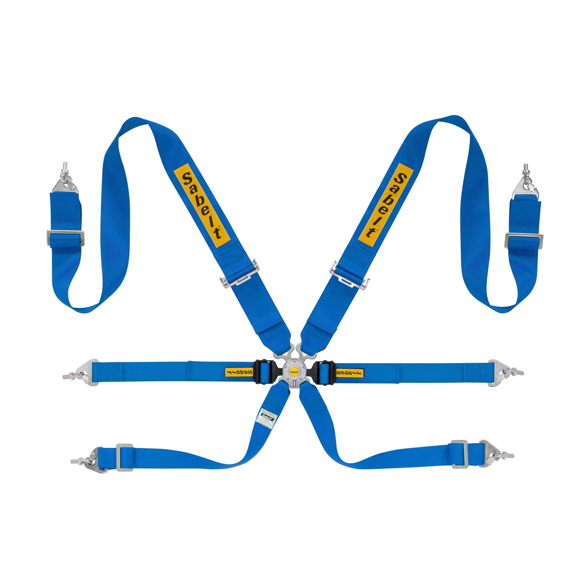 The blue Sabelt Enduro Steel 3/2" FIA Racing Harness.