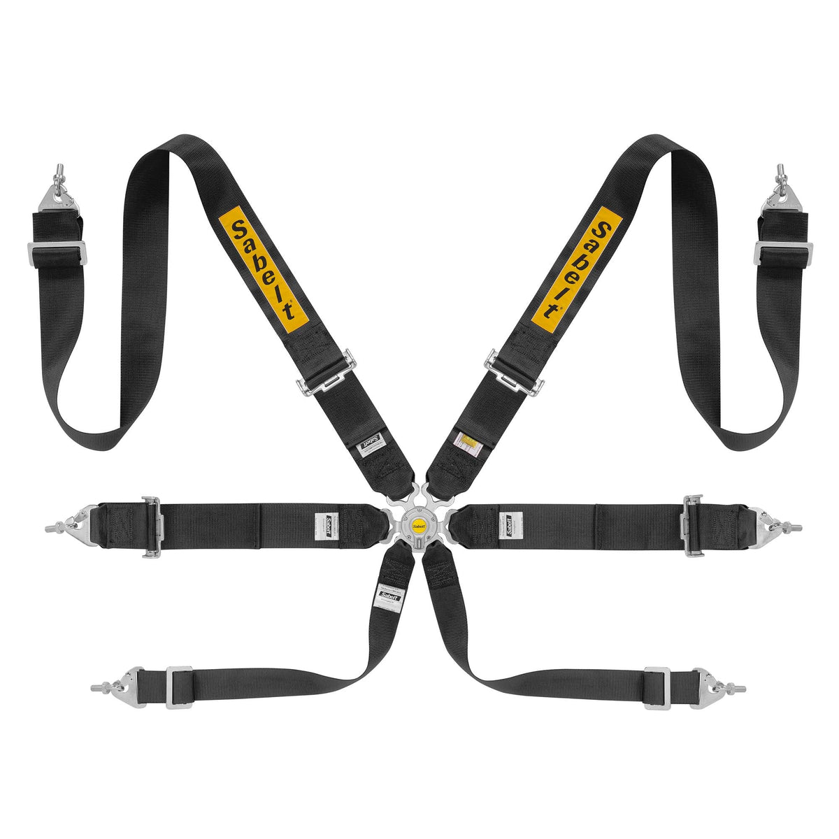 The black Sabelt GT/Rally Steel 3" FIA Racing Harness.