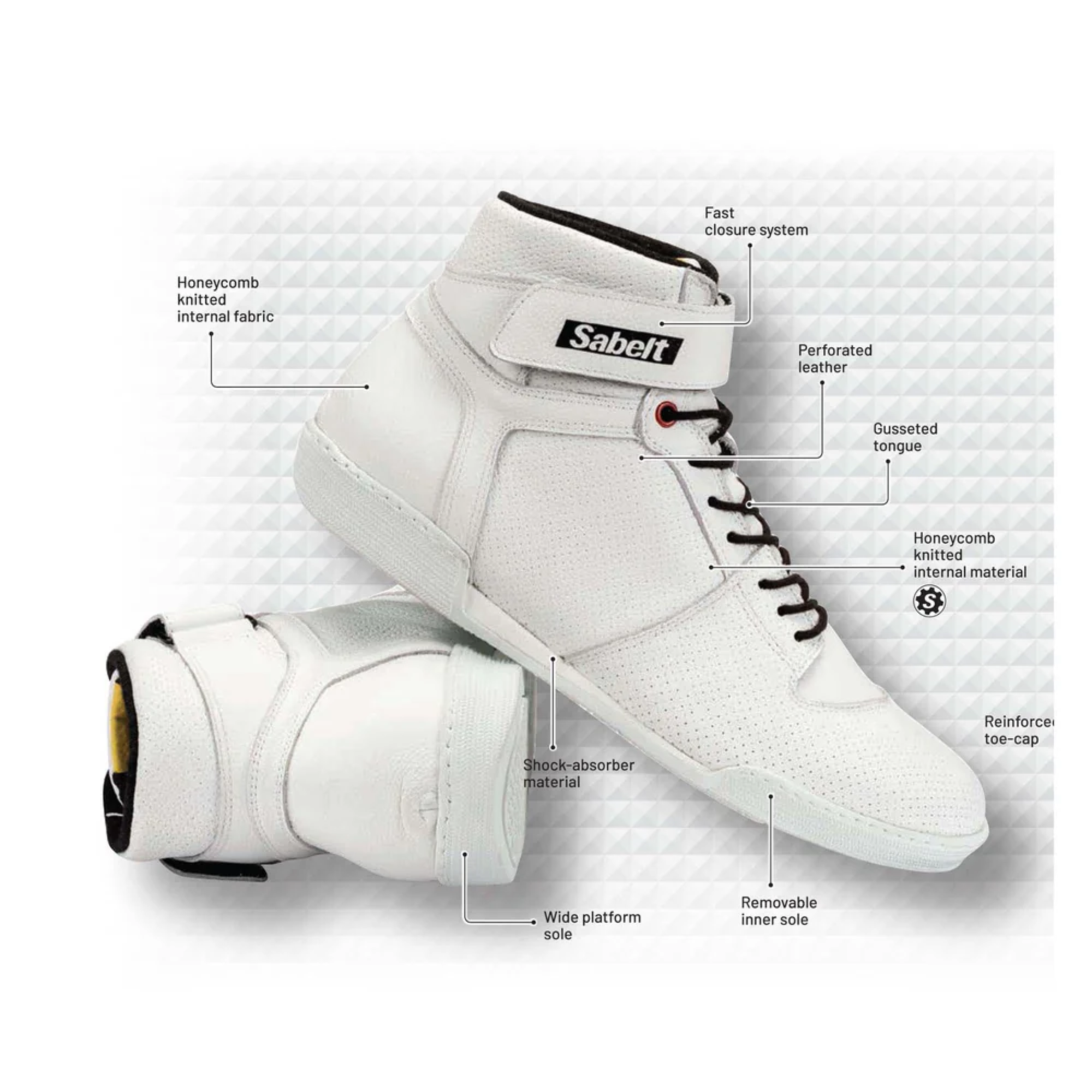 The white Sabelt Laser TB-3 Racing Shoes from Sabelt.