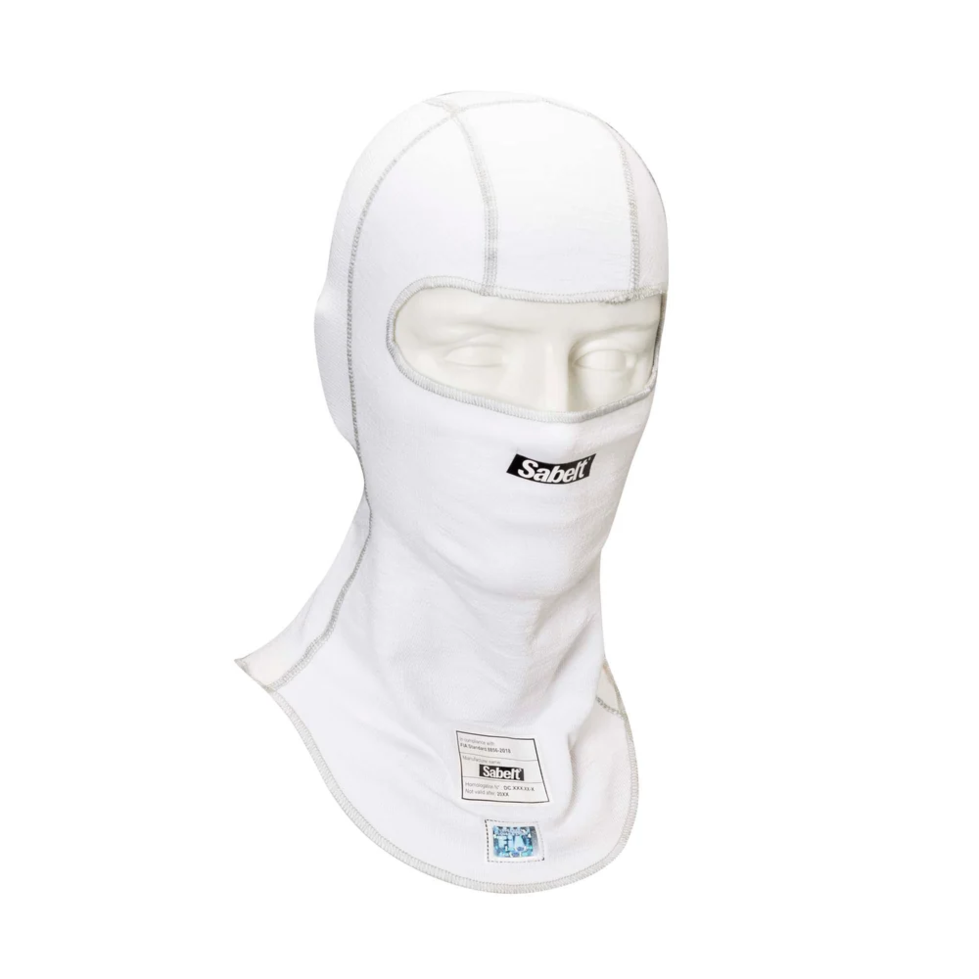 The white Sabelt UI-600 Racing Balaclava.