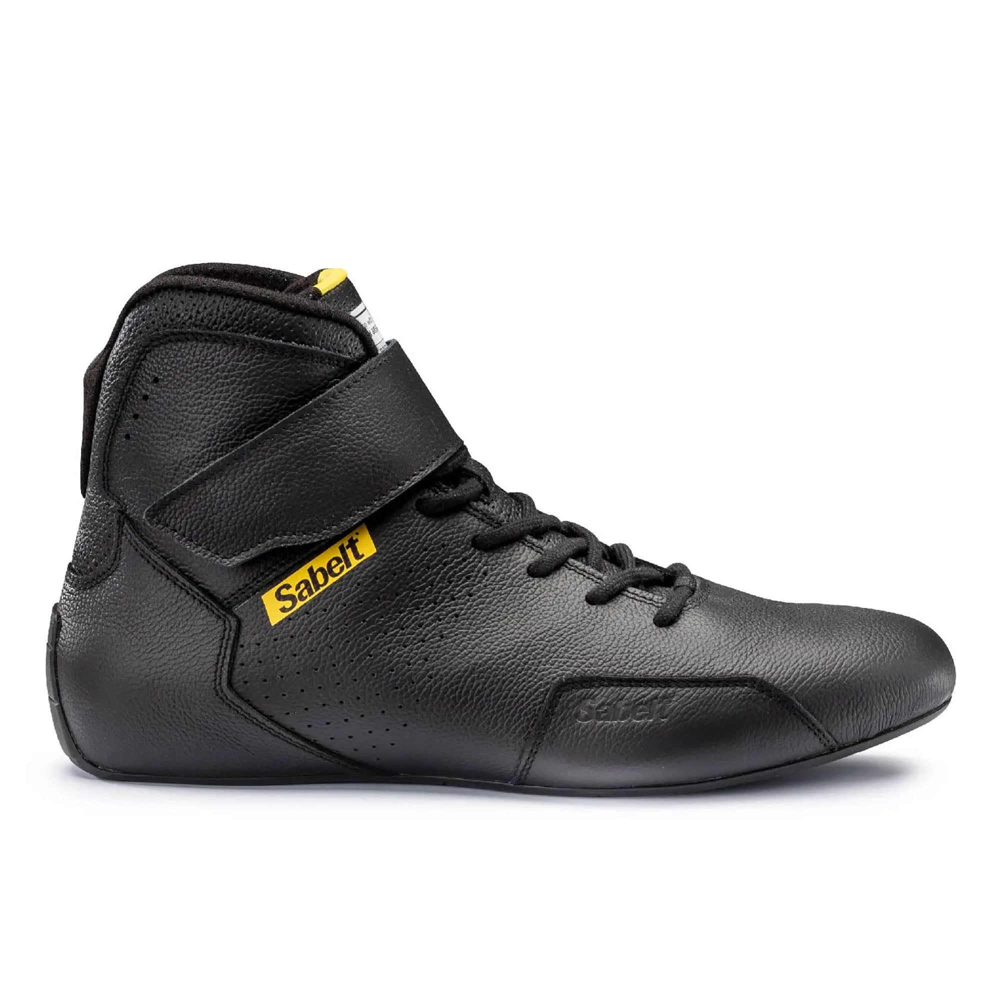 The side of the black Sabelt Universe TB-8 Racing Shoes.
