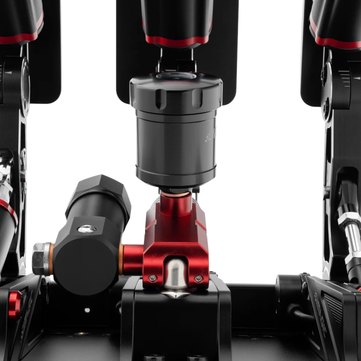 The Simagic P1000 RS Hydraulic Pedal Set shown in detail.