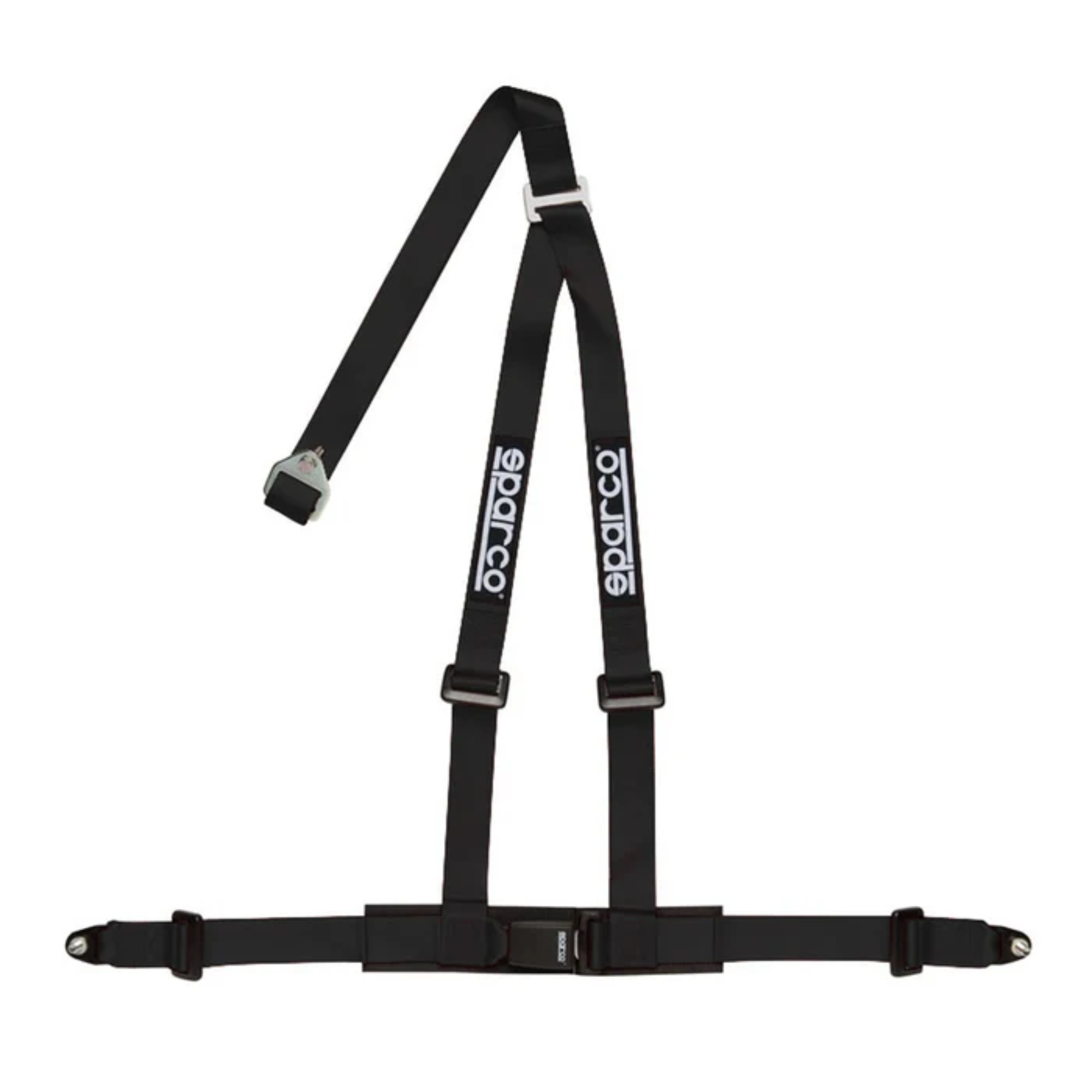 The black Sparco 2 Inch 3-Point Bolt-In Street Harness.