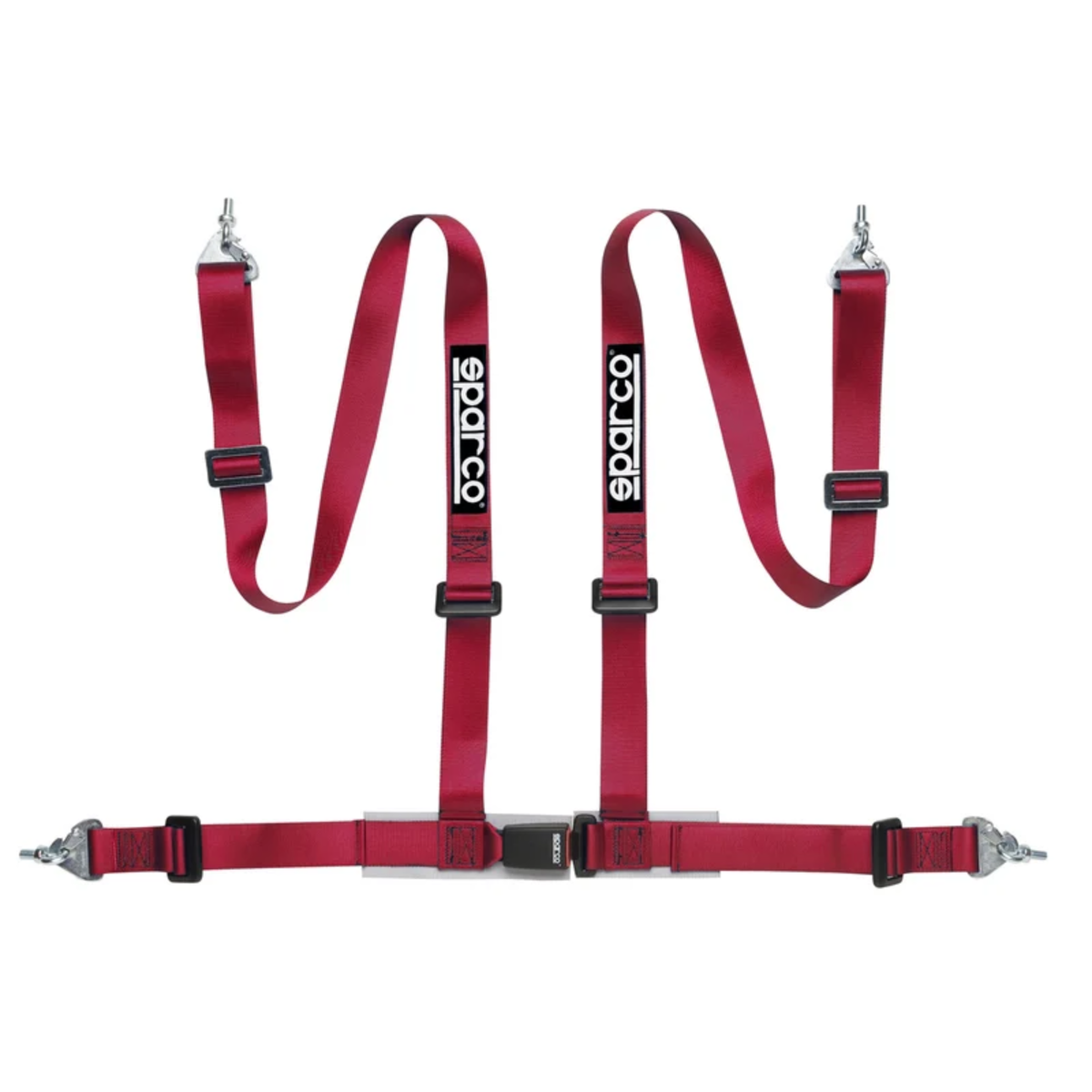 The red Sparco 2 Inch 4-Point Snap-In Street Harness.
