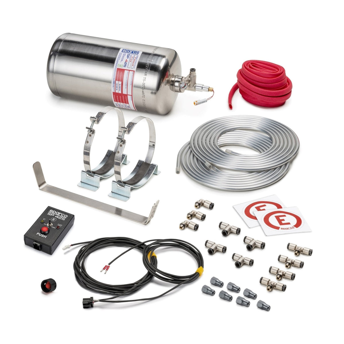 The 4.25 Liter Sparco AFFF Stainless Steel Electric Fire System.