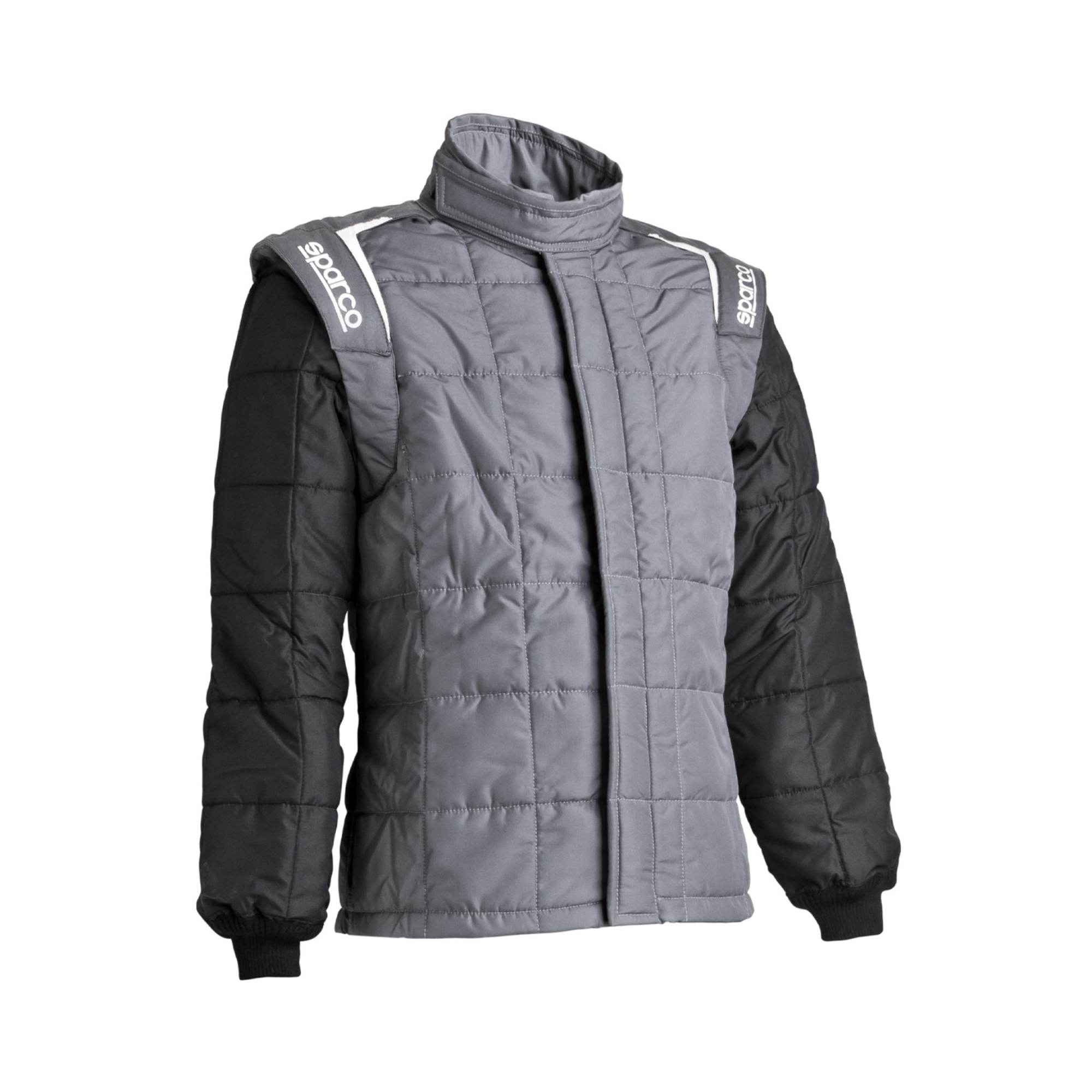 The black and grey Sparco Air-15 Fire Resistant Drag Racing Jacket - SFI 3.2A/15 from Sparco.
