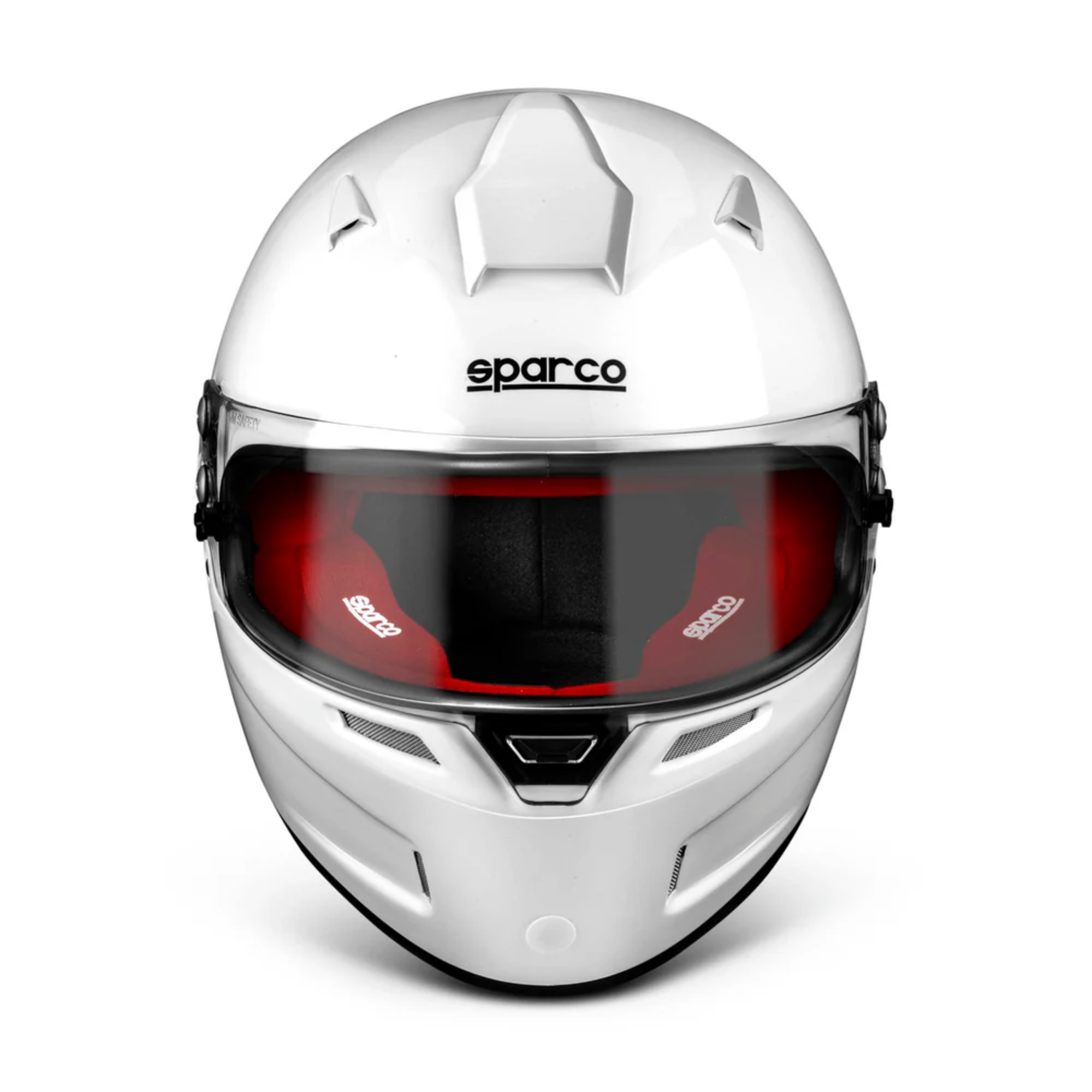 The white and red Sparco Air Pro RF-5W SA2020 Helmet from Sparco.