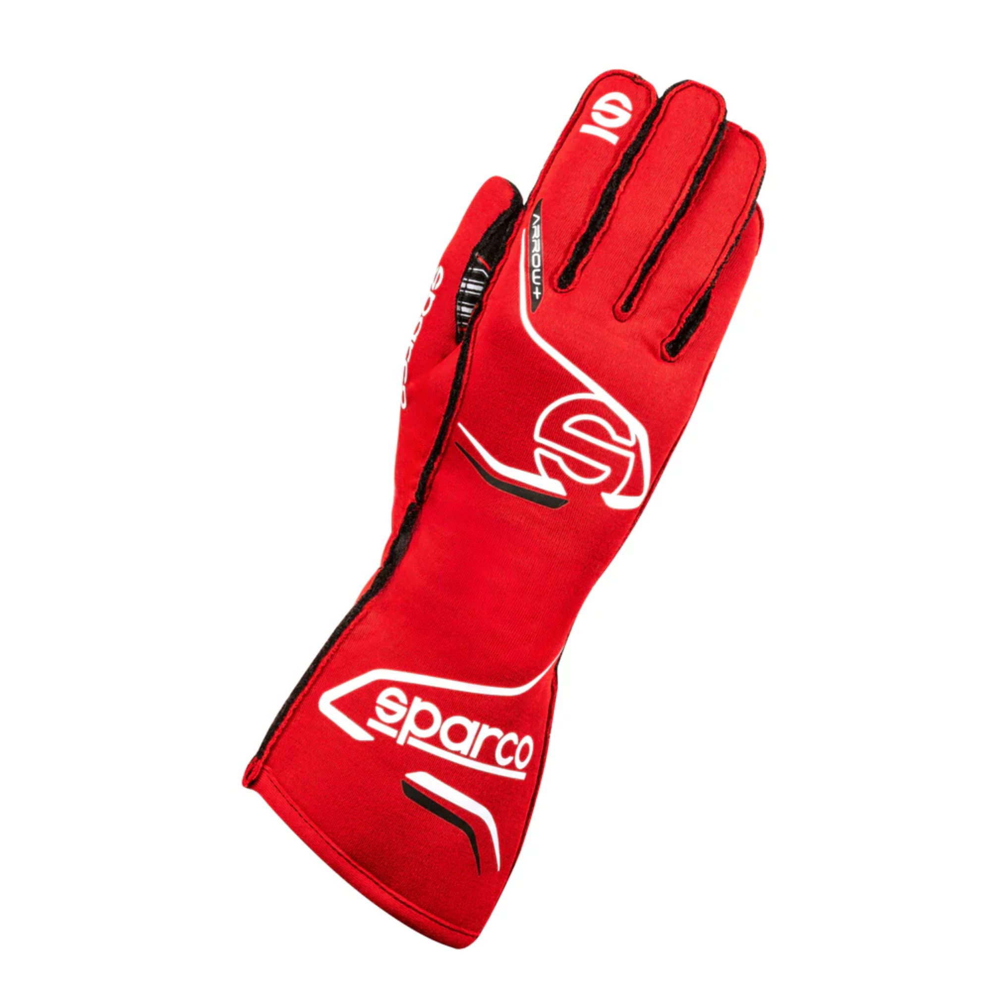 The red and black Sparco Arrow+ Racing Gloves.