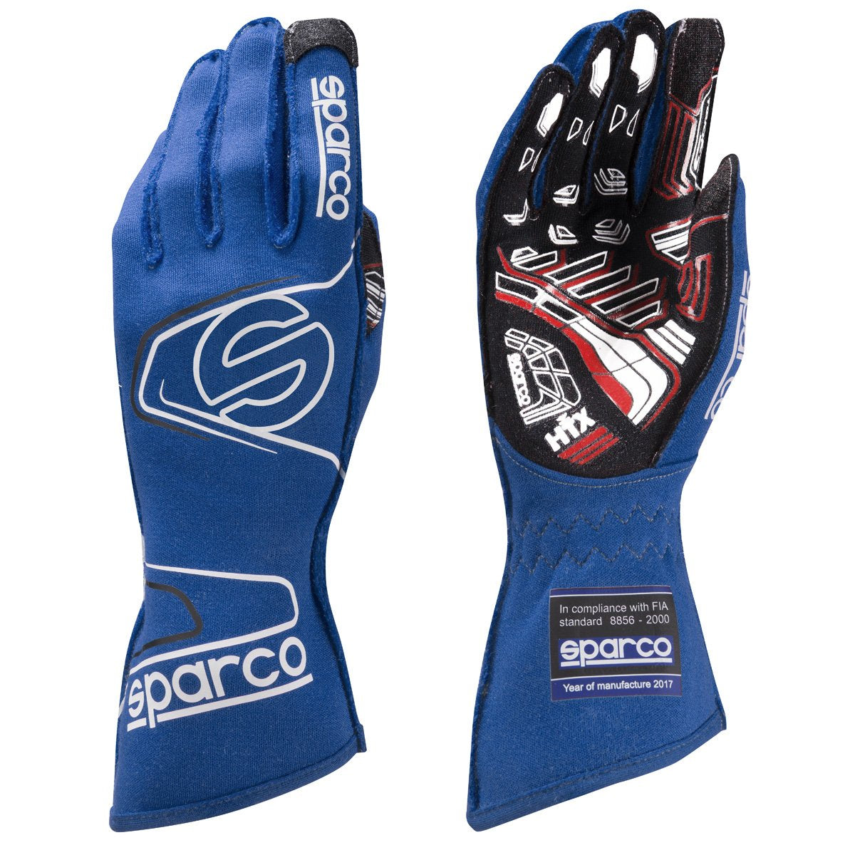 The blue Sparco Arrow RG-7 Evo Racing Gloves.