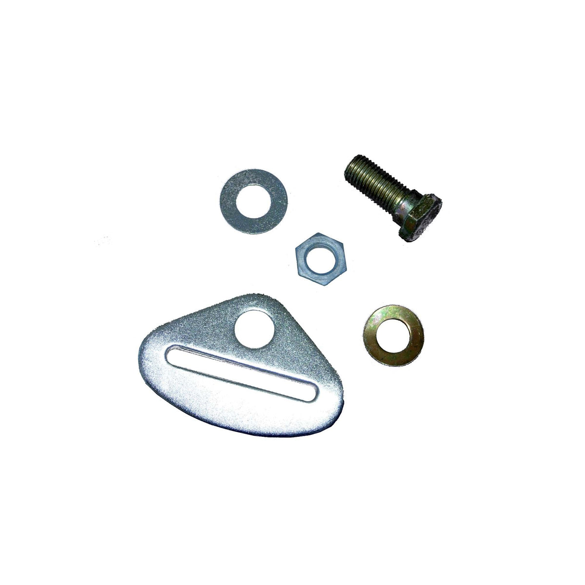 The Sparco Bolt-In Harness Mounting Kit includes metallic hardware components, including a plate, washer, and bolts.
