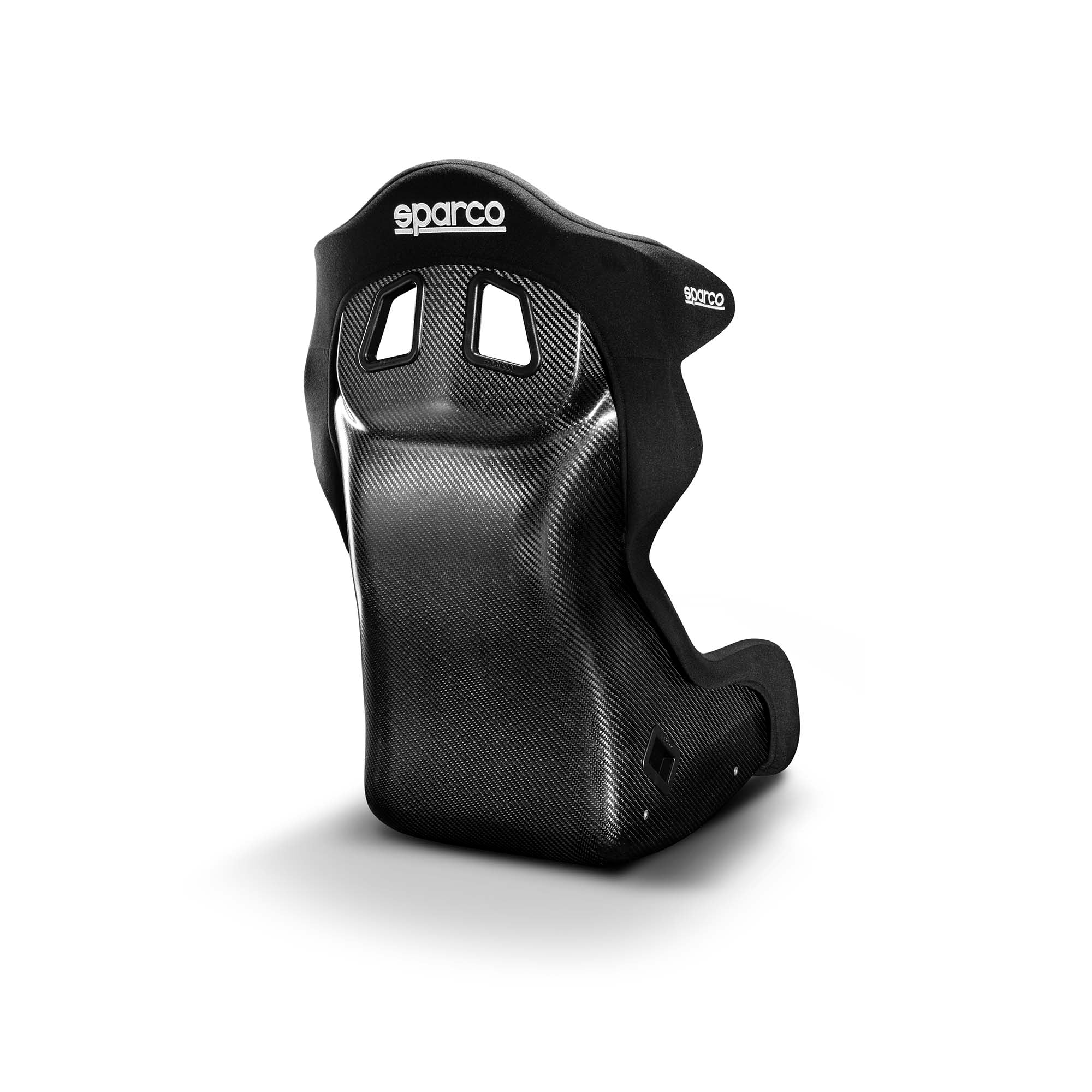 The back of the Sparco Circuit II Carbon Racing Seat.