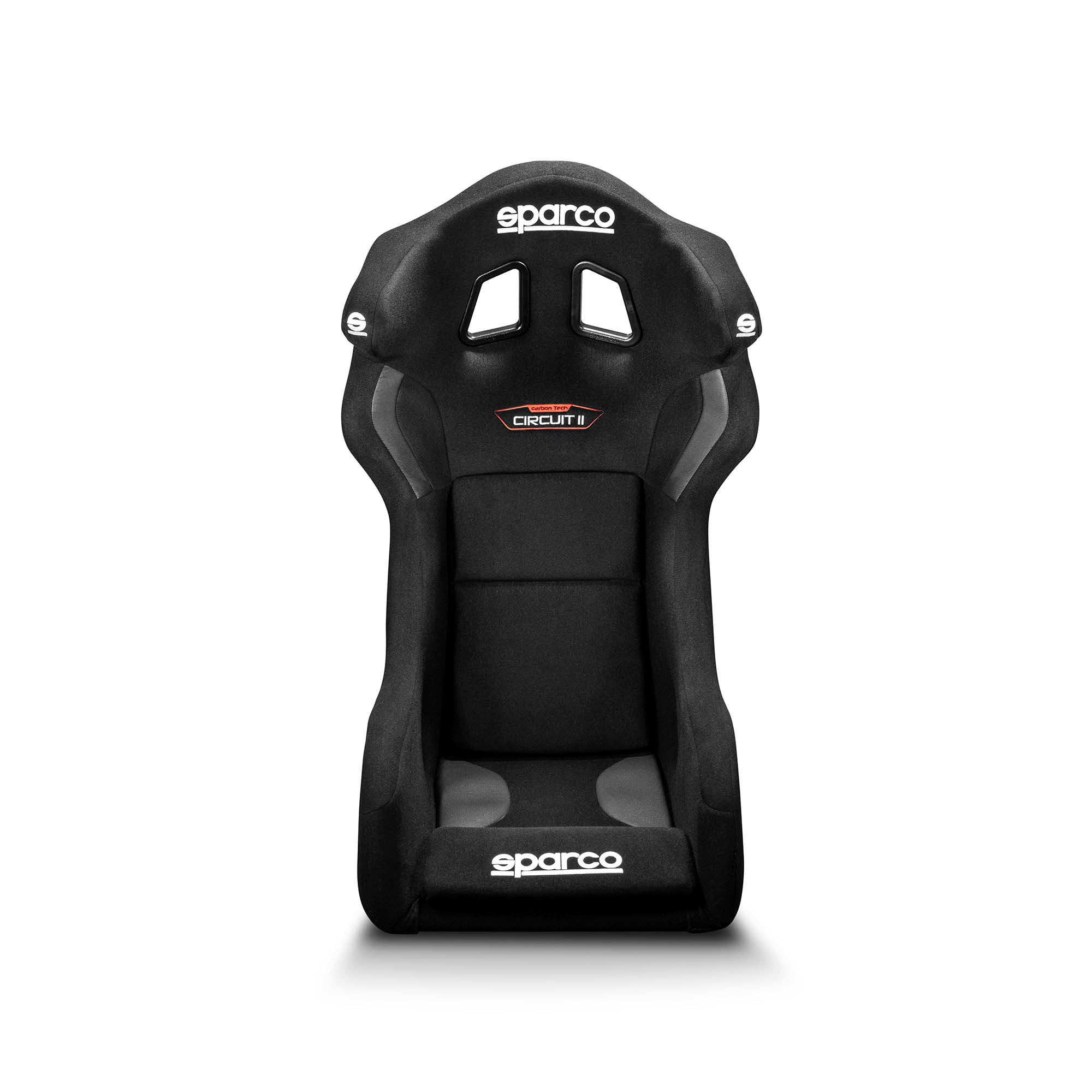 The front of the Sparco Circuit II Carbon Racing Seat.