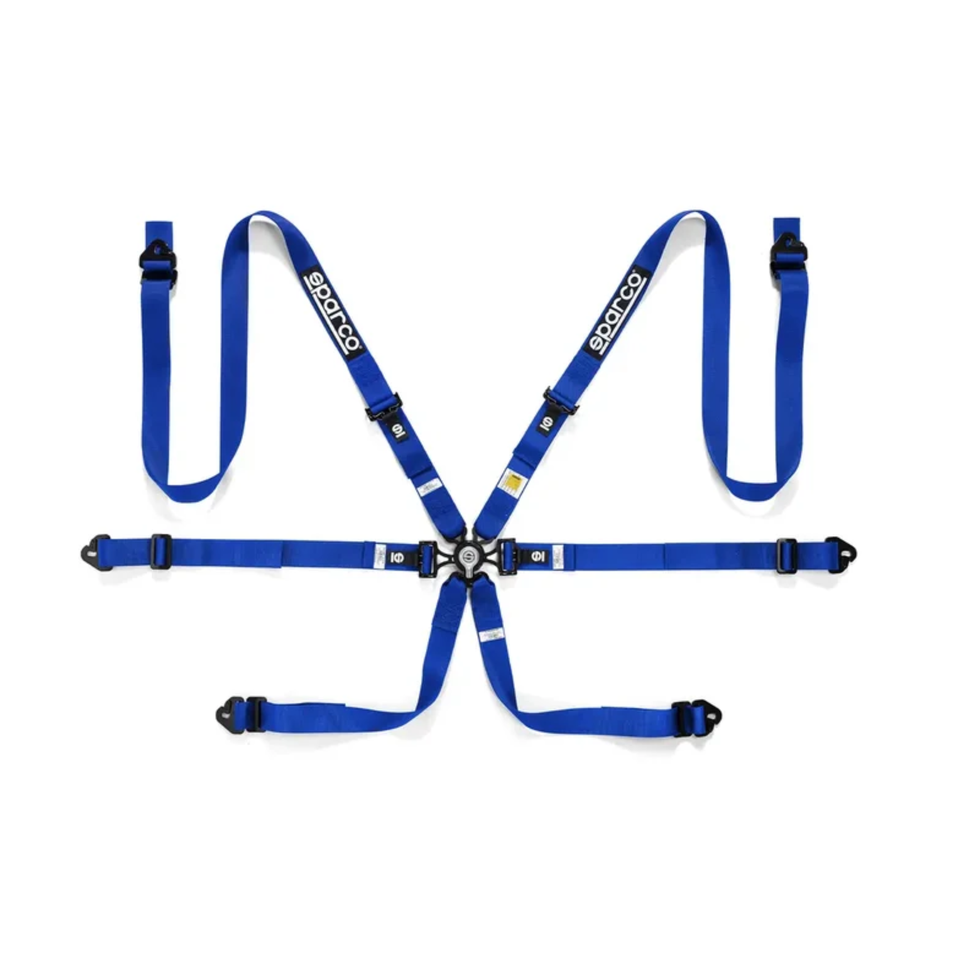 The blue Sparco Comp H-2 Endurance Aluminum Racing Harness.