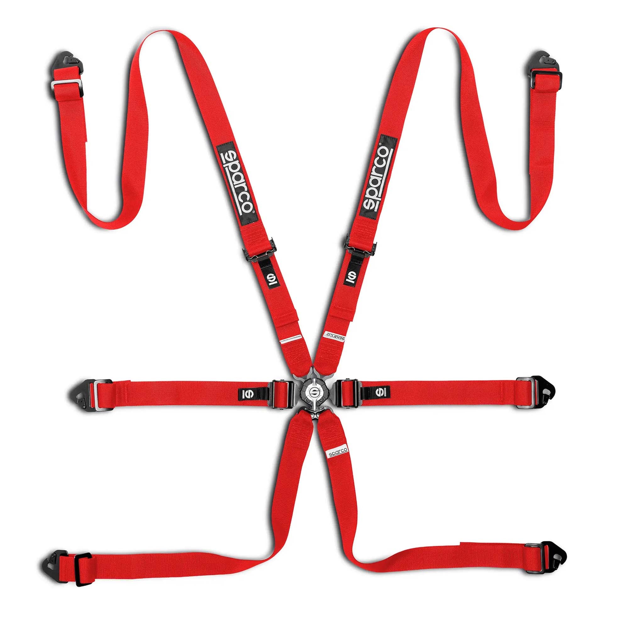 The red Sparco Comp H-2 Endurance Racing Harness.