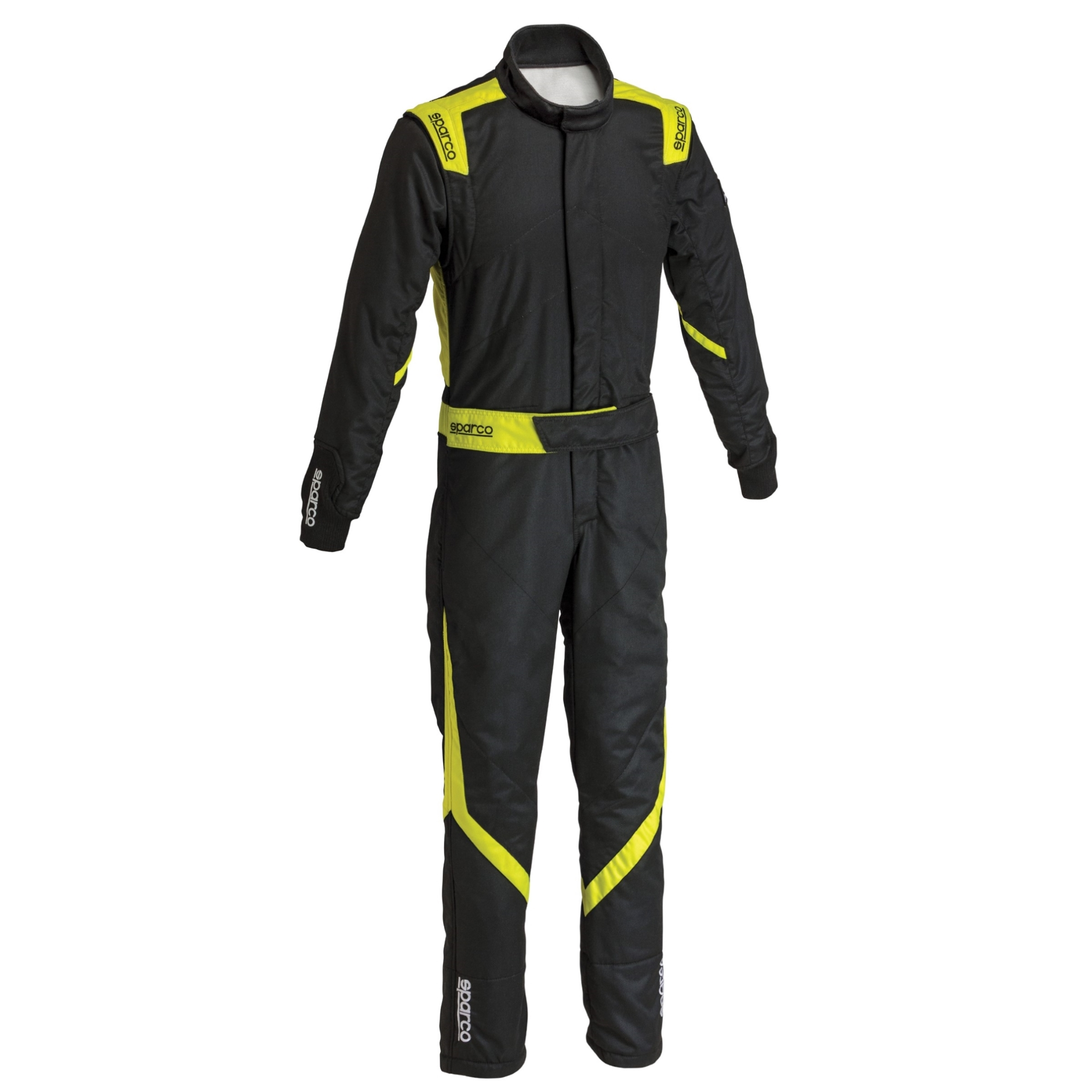 The black and yellow Sparco Competition Youth Racing Suit from Sparco.