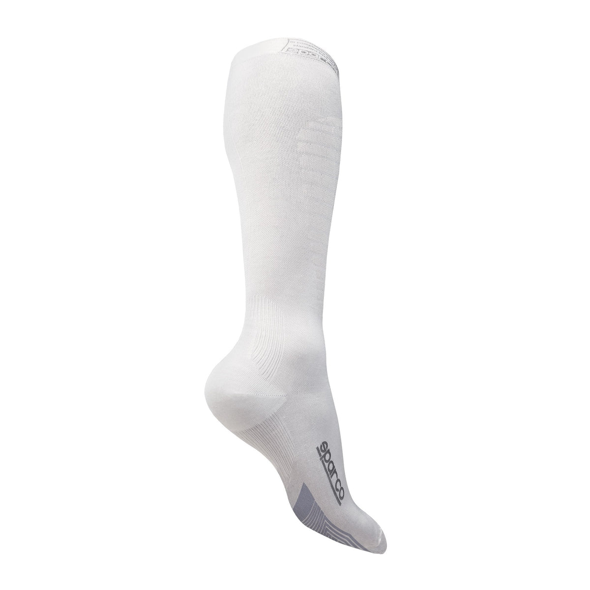 The white Sparco Compression Socks with the Silcone Inside.