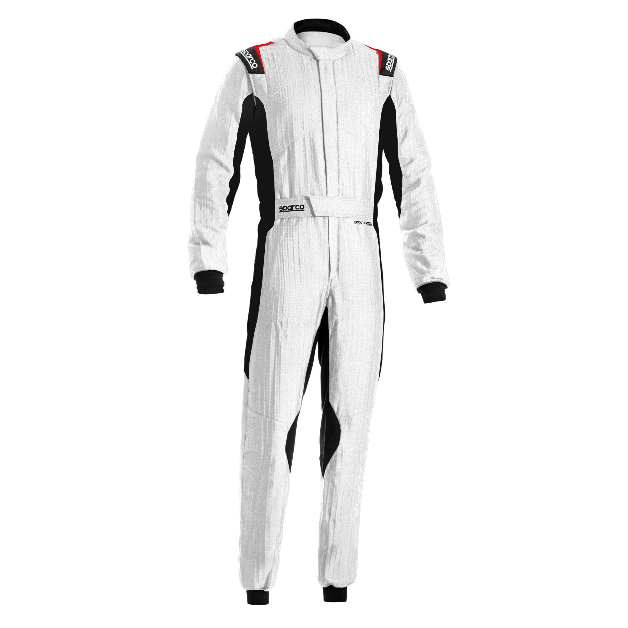 The white and black Sparco Eagle 2.0 Racing Suit.
