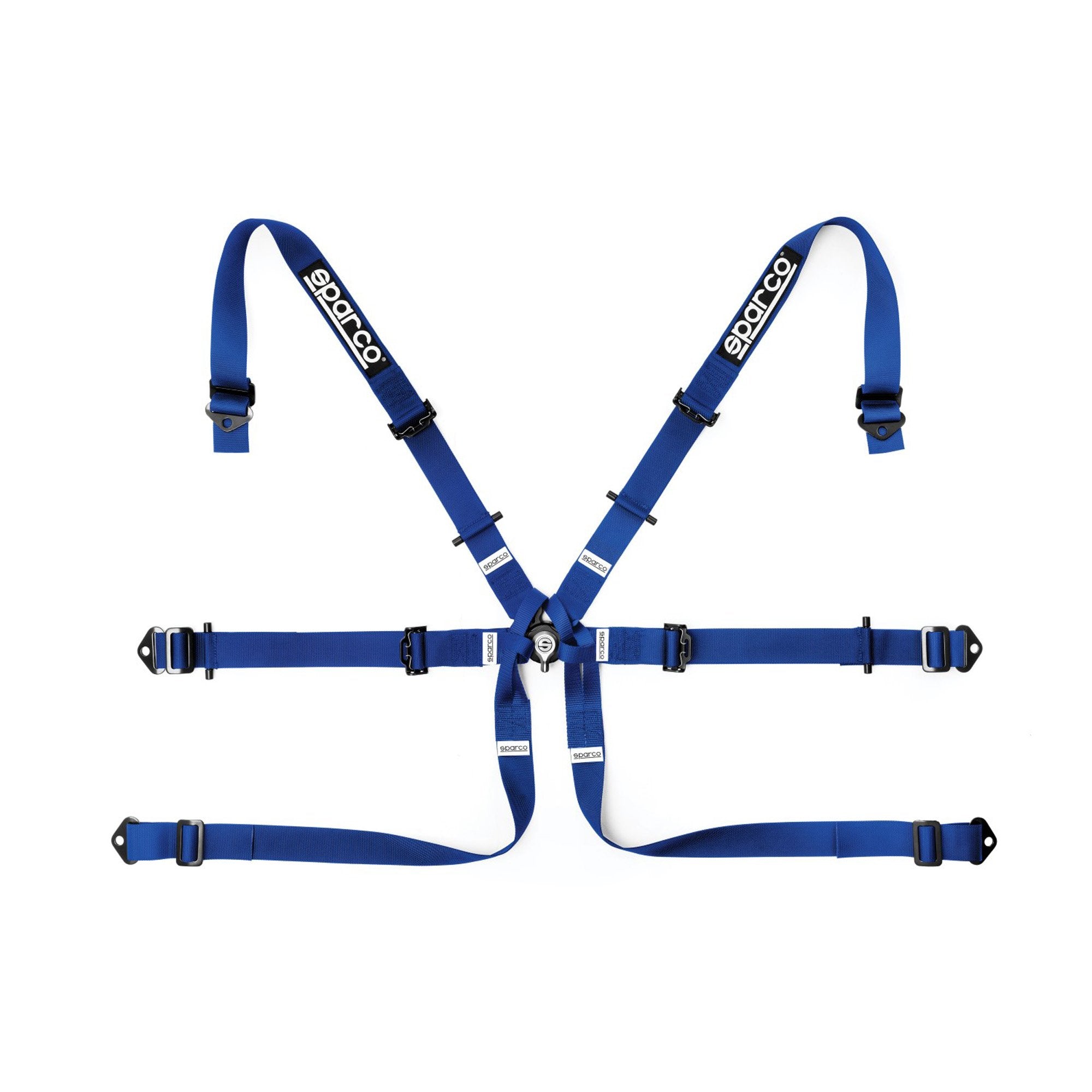 The blue FIA 8853-2016 rated Sparco Formula H-7 Racing Harness.